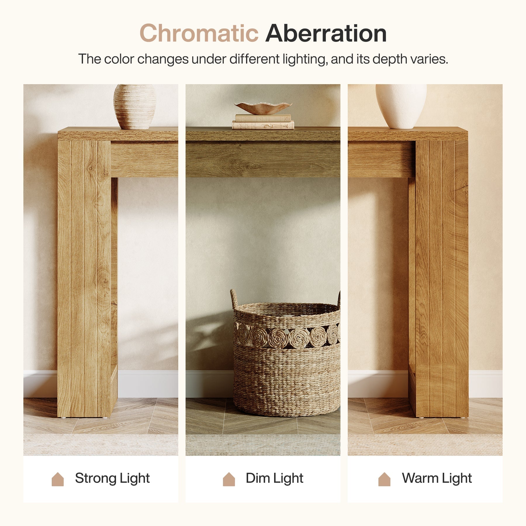 Tribesigns Smalle Sidetable van 105 cm, Rustieke Consiletafel voor Hal en Woonkamer