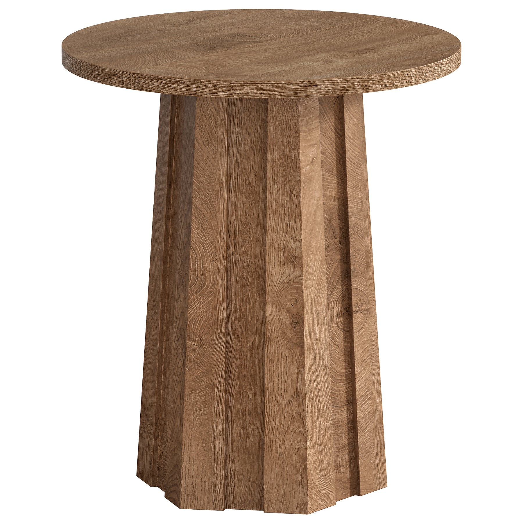 Tribesigns Table de Bar Ronde de 80 cm avec Pied Central Rainuré, Table de Bistrot Moderne