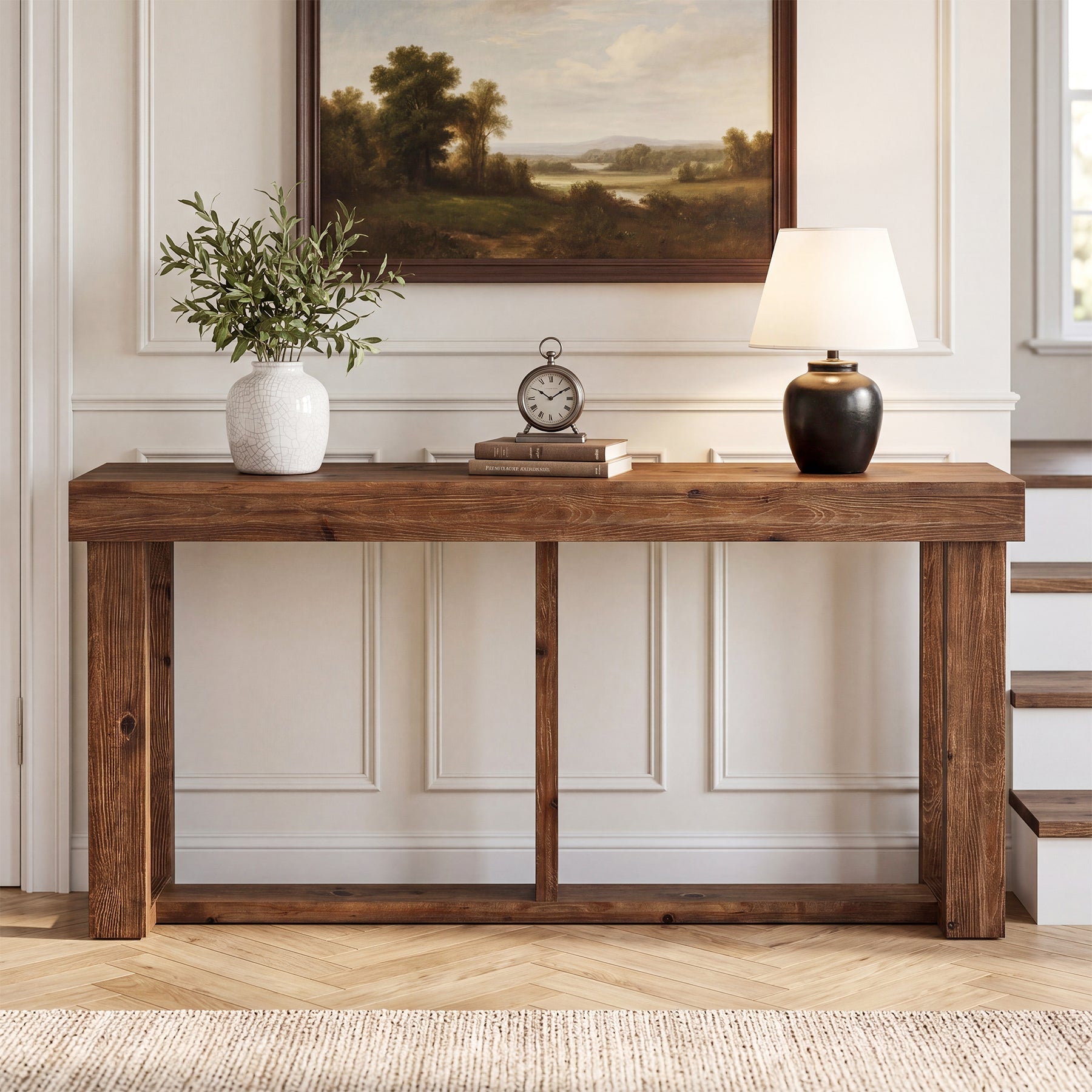 Tribesigns Console Étroite de 160 cm, Table de Salon Style Rustique pour Salon et Entrée