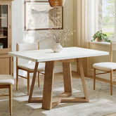 Tribesigns Table à Manger de 119 cm, Table de Cuisine Moderne avec Pieds en Bois 3
