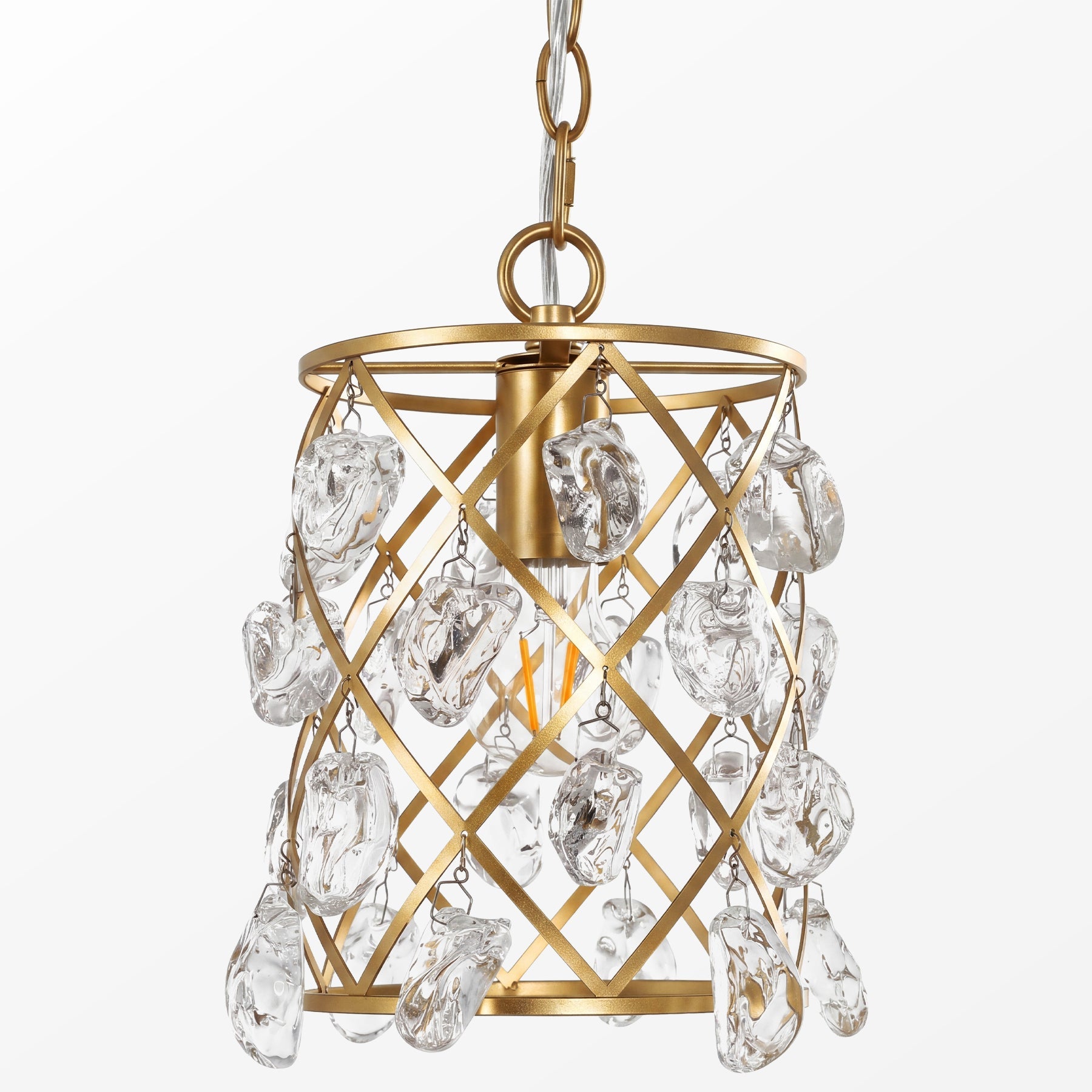 Tribesigns Lustre Moderne, Suspension avec Cristaux de Verre Effet Vagues, Culot E27