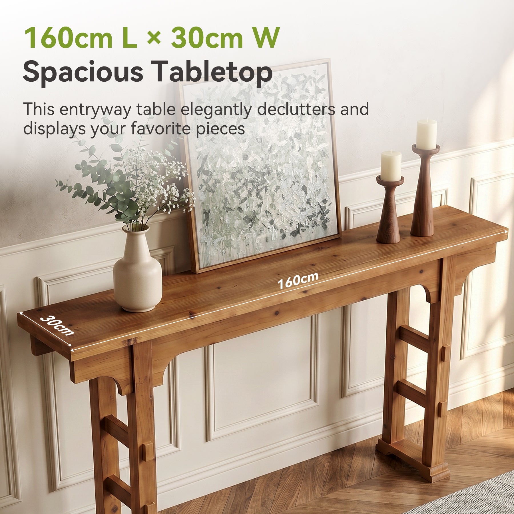Tribesigns Console d’Entrée Industrielle en Bois et Métal, 160 x 30 x 85 cm