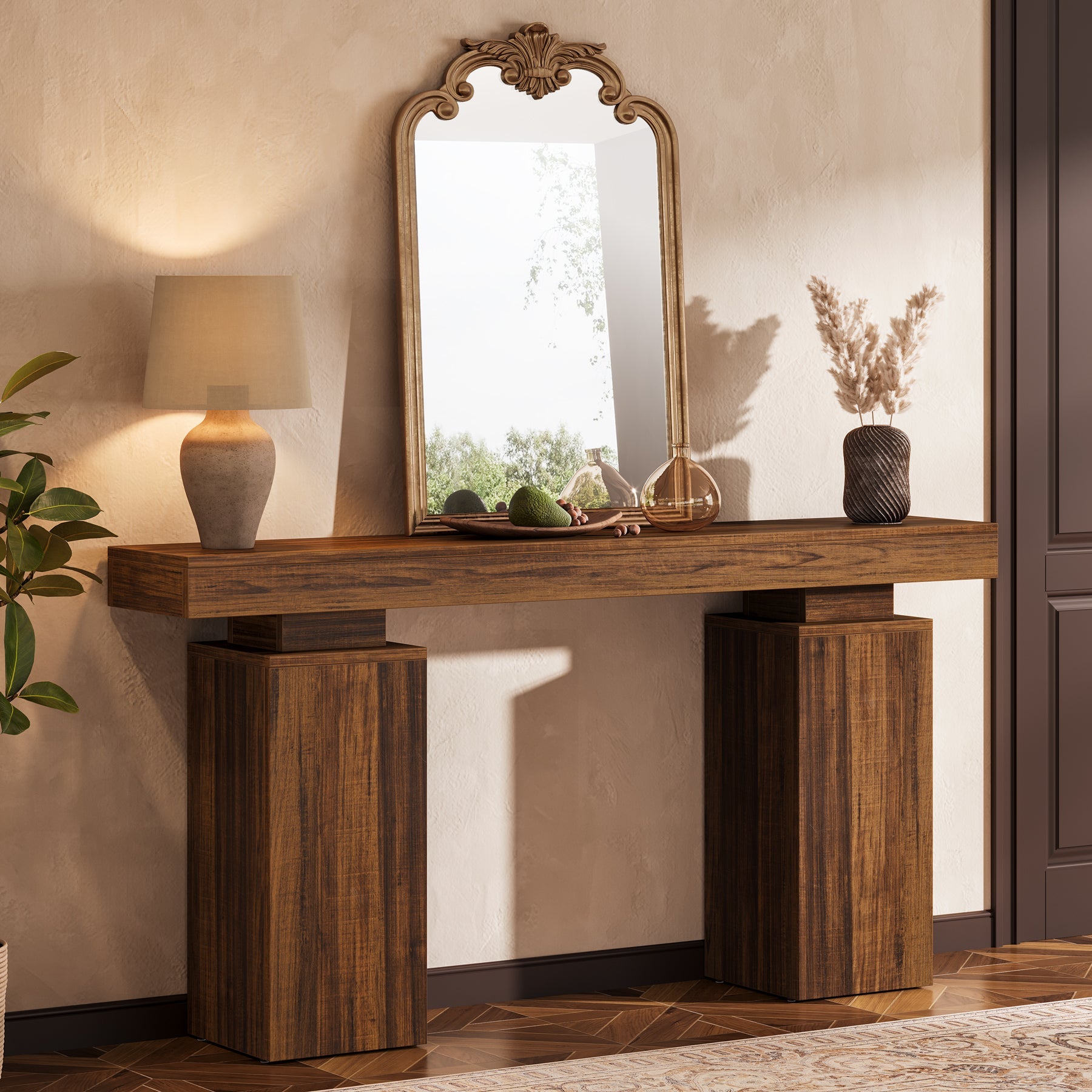 Tribesigns Console van 160 cm, Landelijke Houten Haltafel voor Woonkamer en Gang