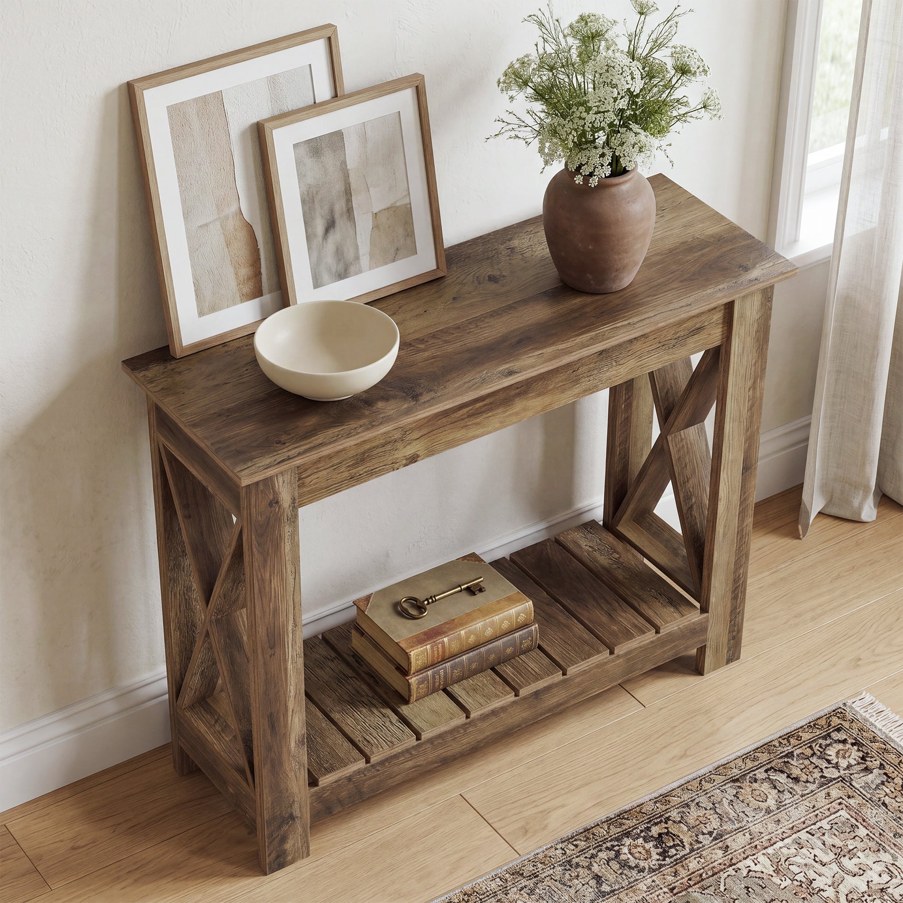 Tribesigns Console en Bois 100 x 30 x 80 cm pour Petits Espaces