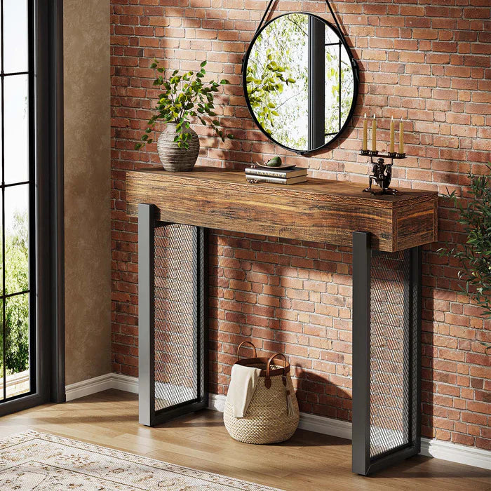 Tribesigns Console de 41 pouces, Petite table d'entrée de canapé avec rangement