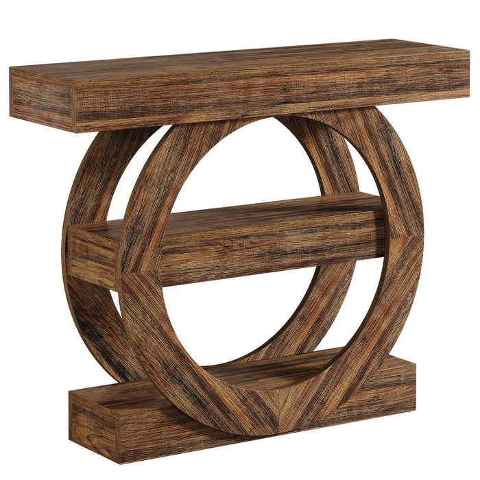 Tribesigns Console de 105 cm, Table d'entrée de canapé à 3 niveaux avec compartiments de rangement