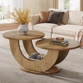 Tribesigns Table basse de 115 cm, Table d'appoint à 2 niveaux avec cadre en U 3