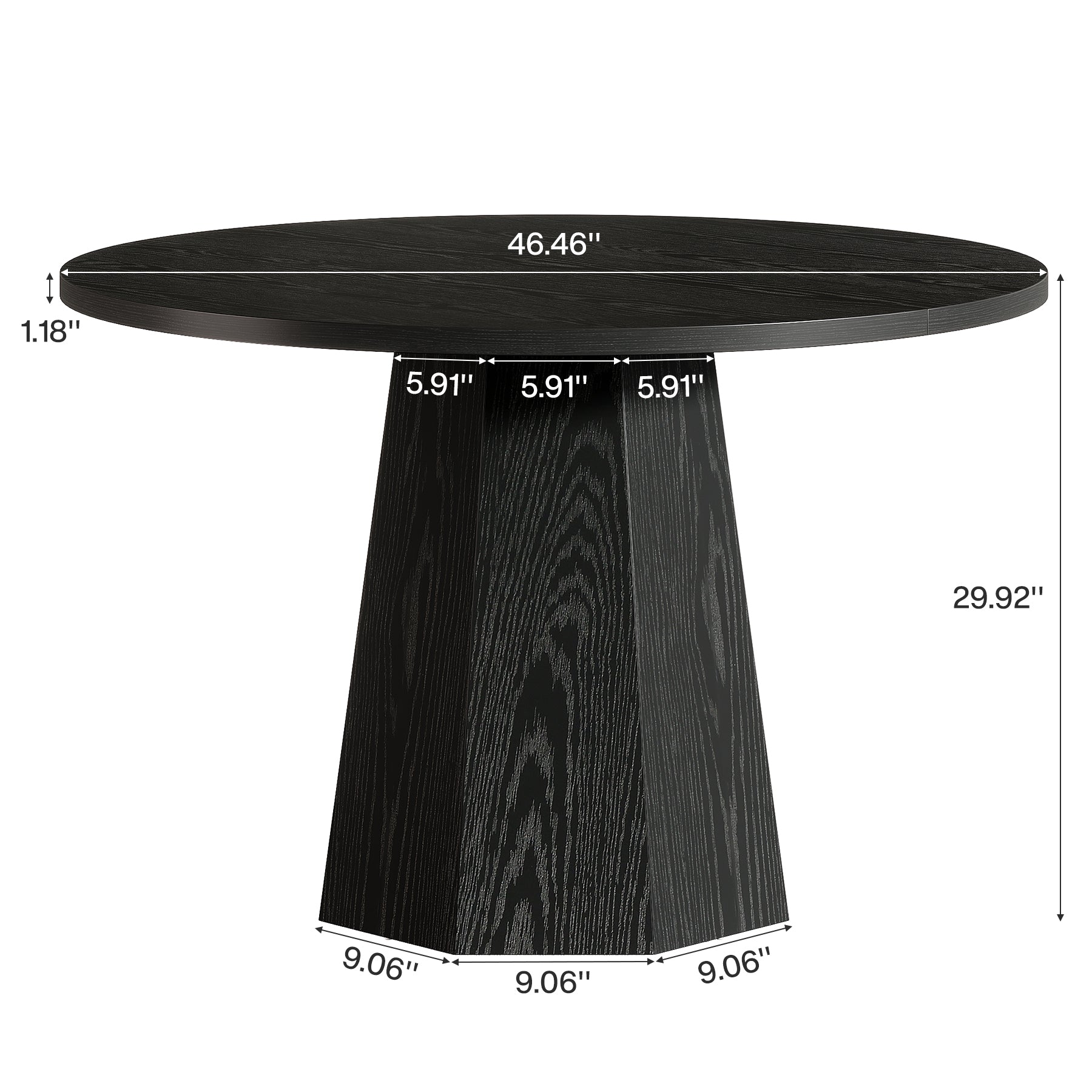 Tribesigns Table à manger ronde de 118 cm avec base robuste