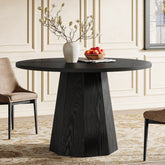 Tribesigns Table à manger ronde de 118 cm avec base robuste 3