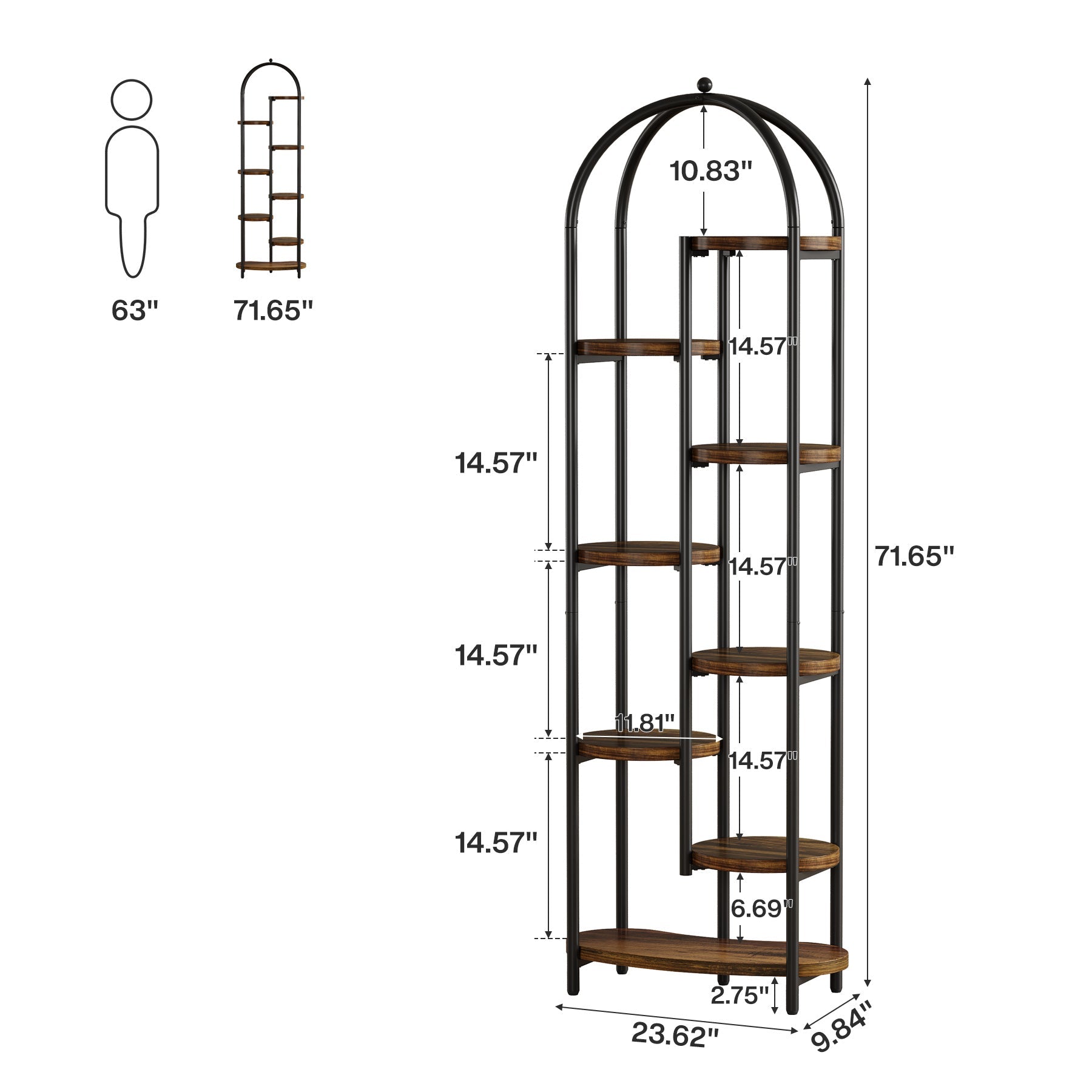 Étagère à plantes de 180 cm de haut avec 8 étagères, Support pour 10 plantes Étagère d'angle avec structure métallique