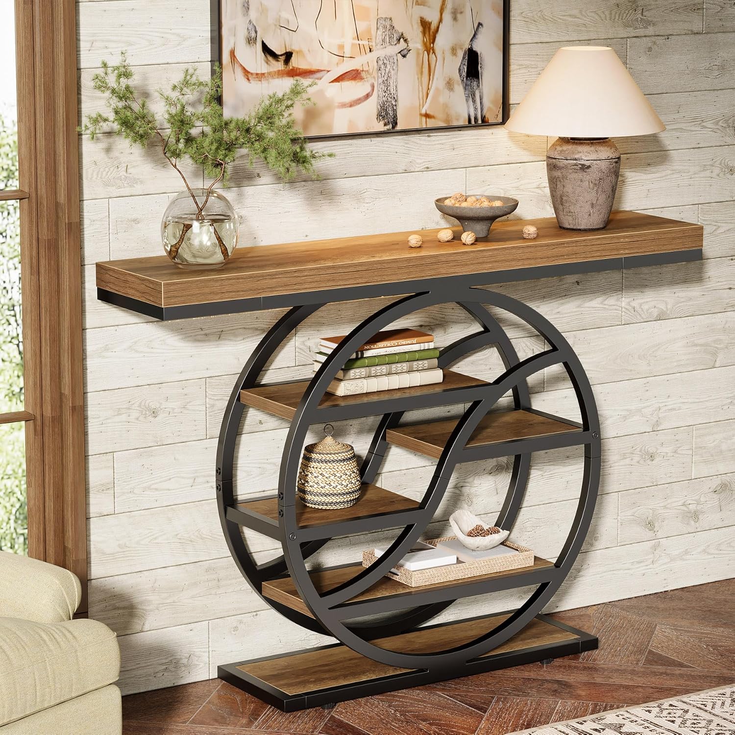 Tribesigns 6-laags salontafel met opbergvakken, 120 cm, voor hal en woonkamer