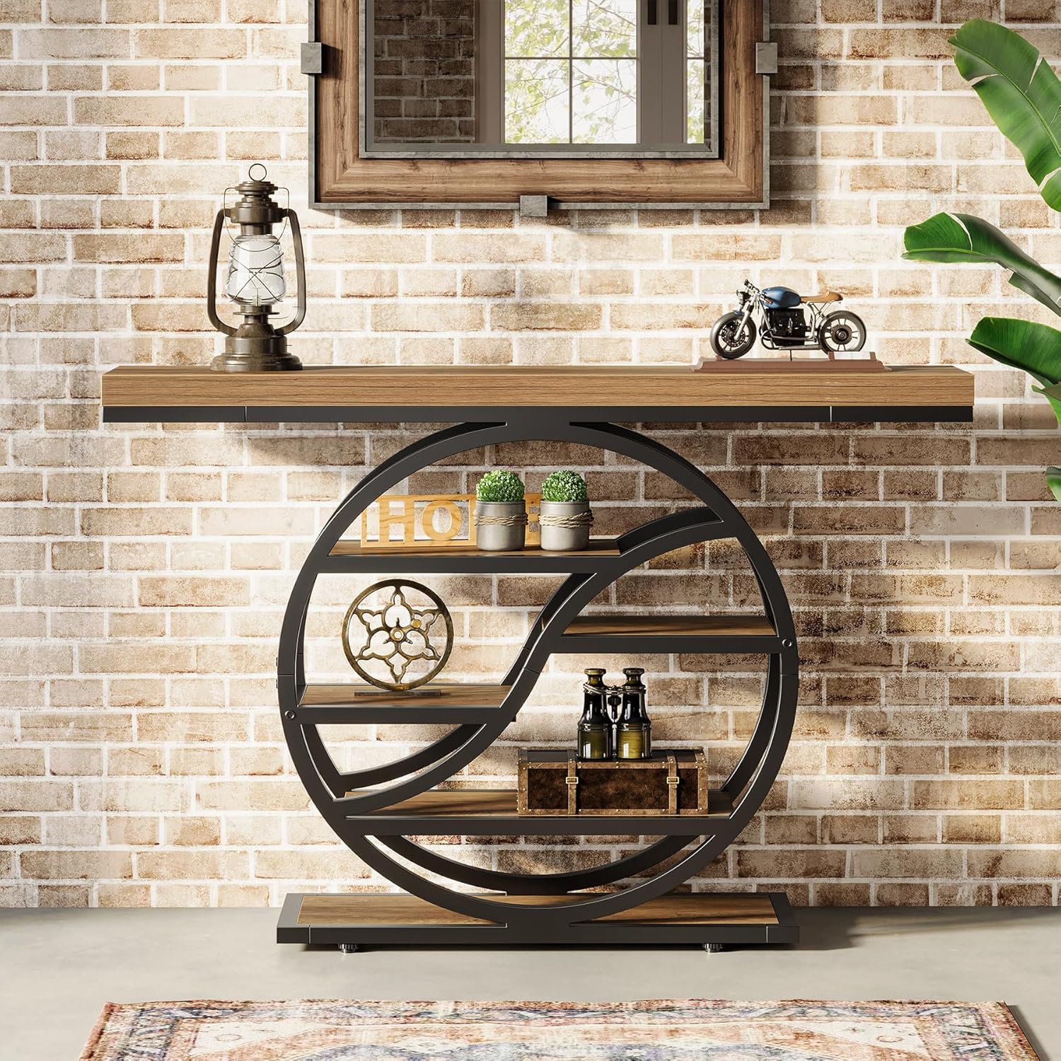 Tribesigns 6-laags salontafel met opbergvakken, 120 cm, voor hal en woonkamer
