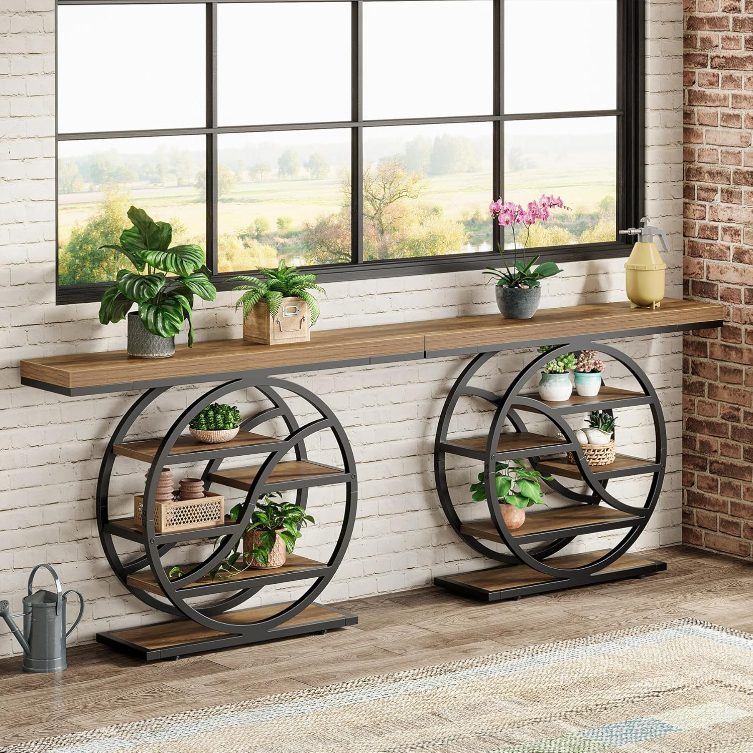 Tribesigns 6-laags salontafel met opbergvakken, 120 cm, voor hal en woonkamer