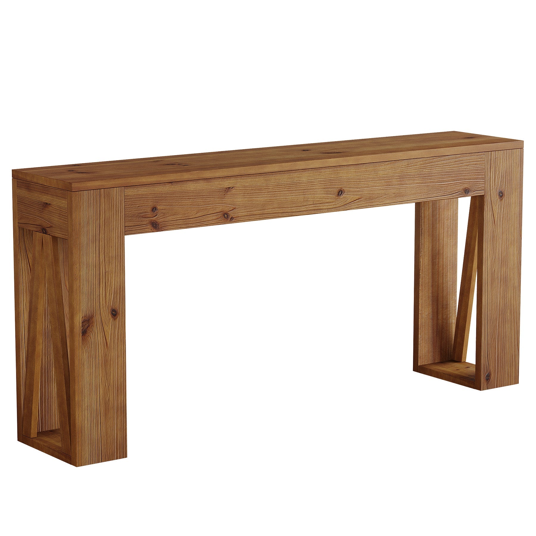 Tribesigns Console en Bois Massif de 160 cm, Table d’Entrée Étroite Style Rustique