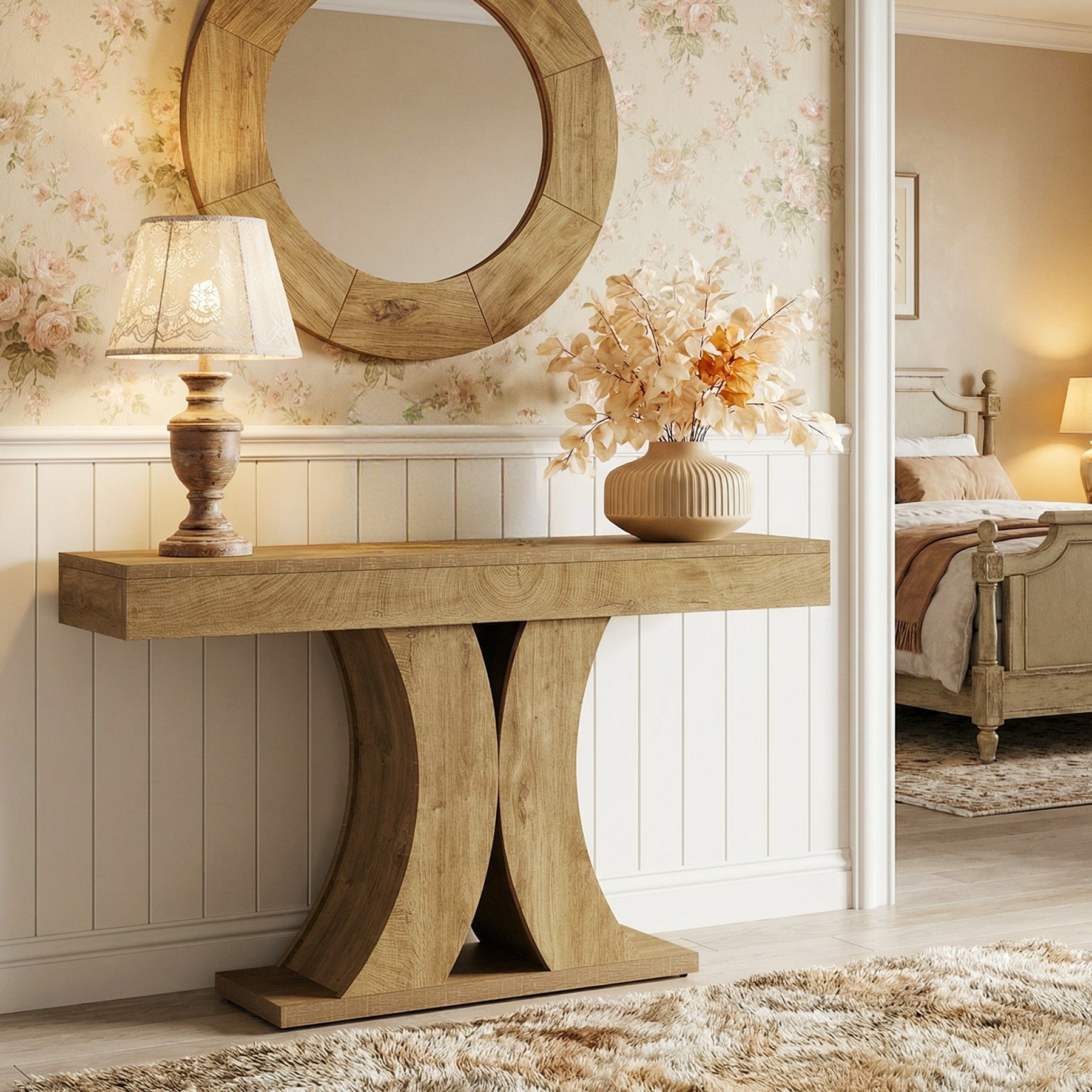 Tribesigns Console 150 cm, Table d'entrée étroite en bois pour salon