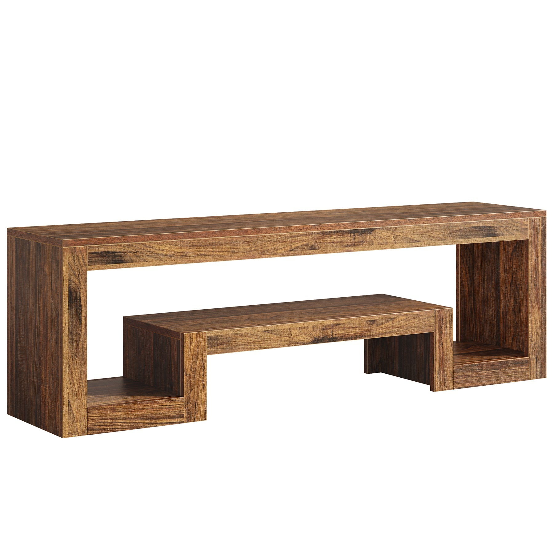 Tribesigns Tv-meubel van 63 inch voor 55/60/65 inch televisies, Farmhouse Entertainmentcenter