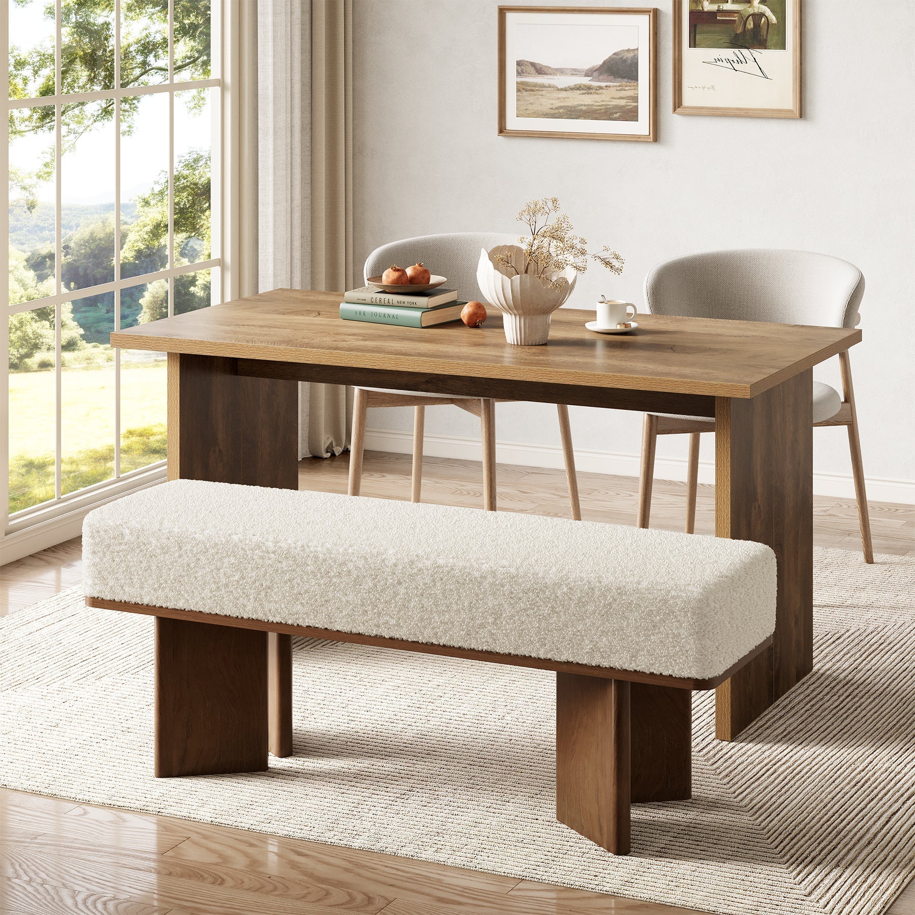 Tribesigns Banc de rangement, Étagère à chaussures de 120 cm Tabouret de lit avec coussin