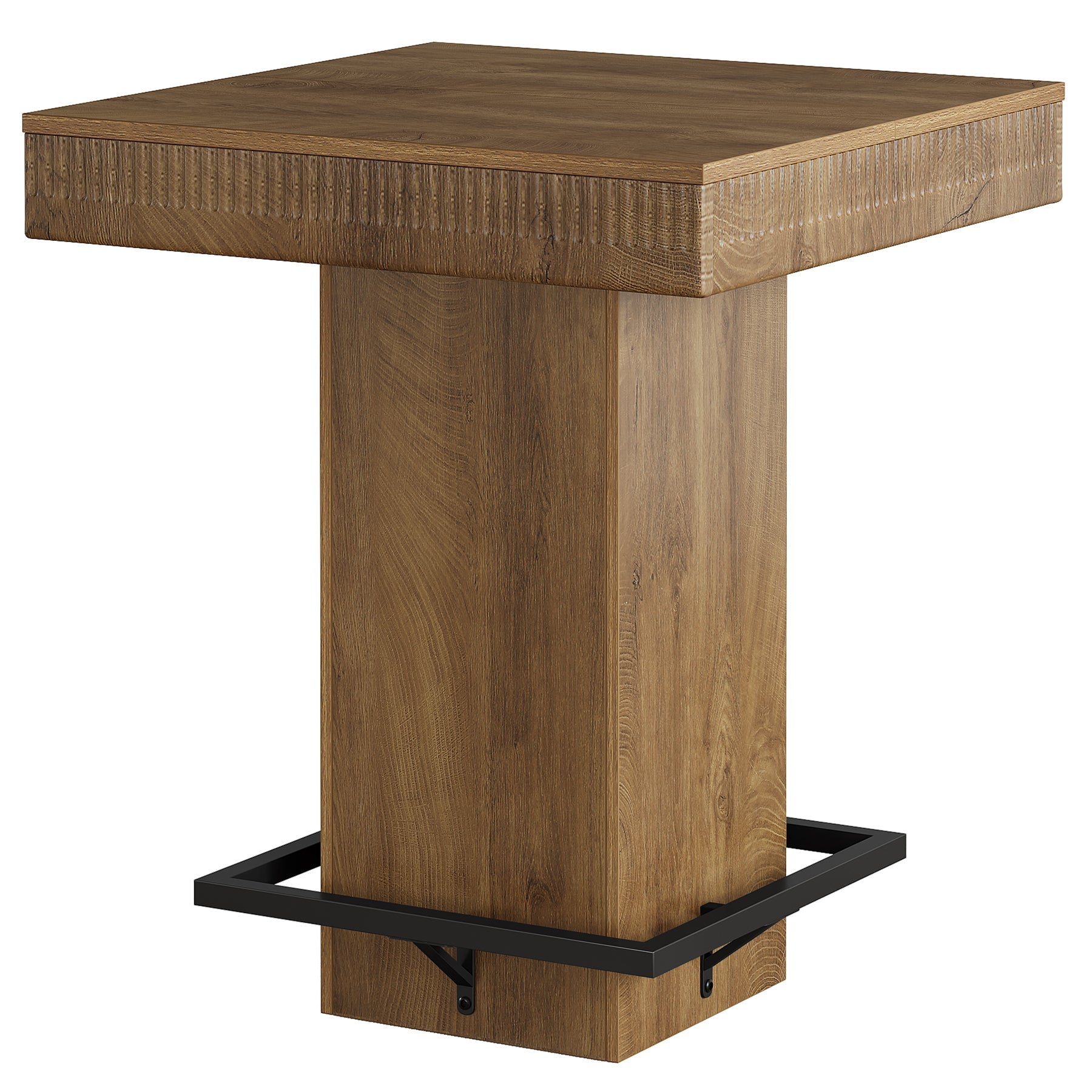 Tribesigns Vierkante Bartafel 80cm met Houten Blad en Metalen Onderstel, Industriële Bistrotafel
