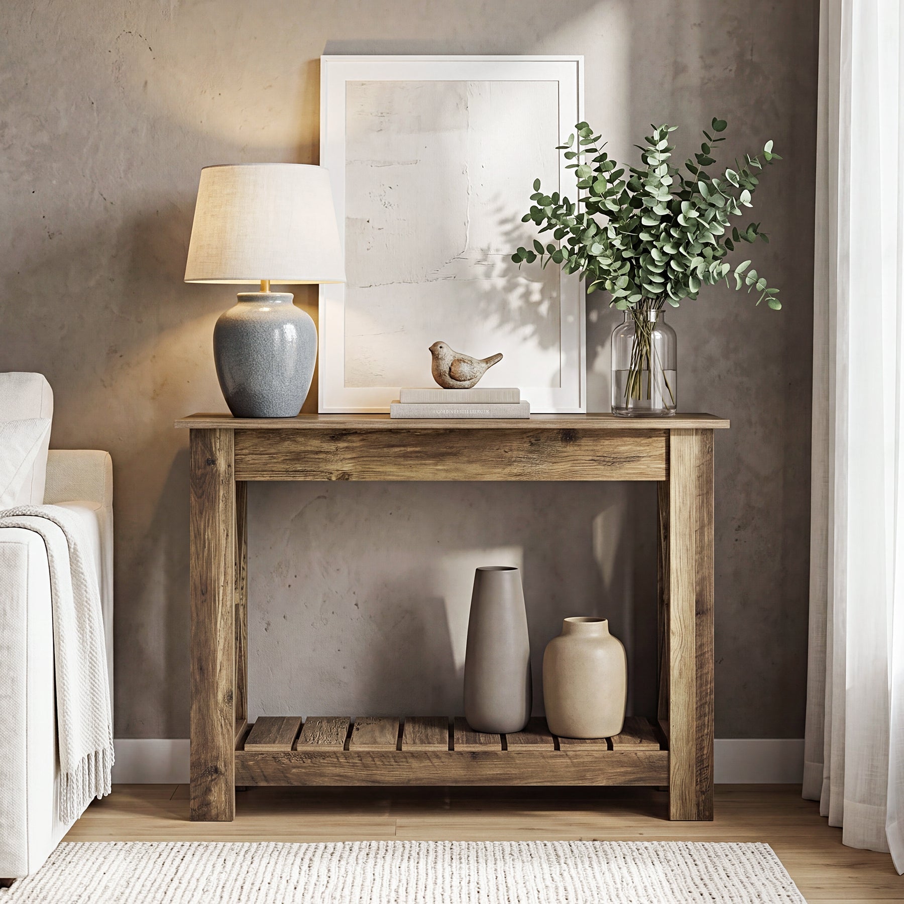 Tribesigns Console en Bois 100 x 30 x 80 cm pour Petits Espaces