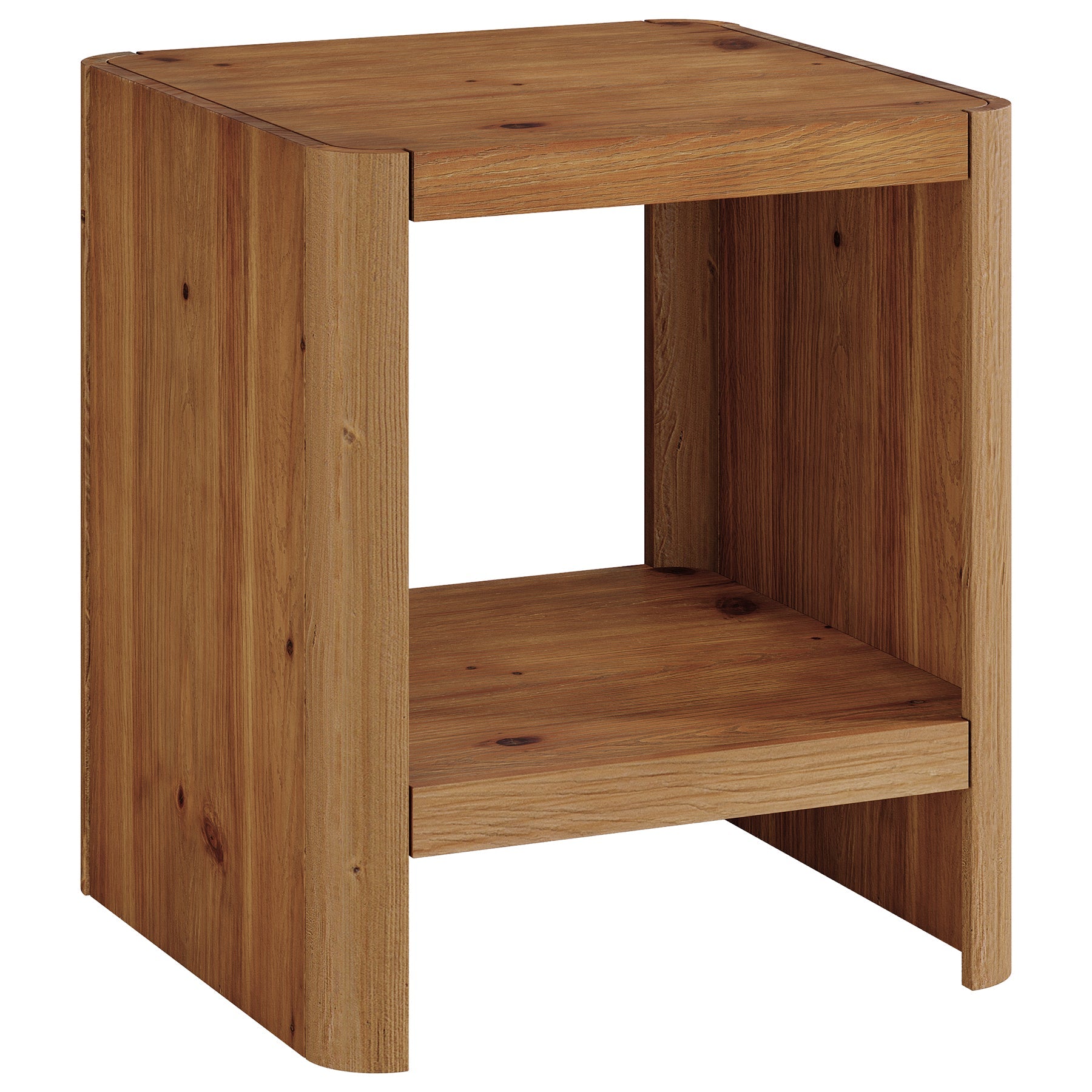 Tribesigns Table d’Appoint en Bois Massif, Petite Table de Chevet à Deux Niveaux avec Étagère
