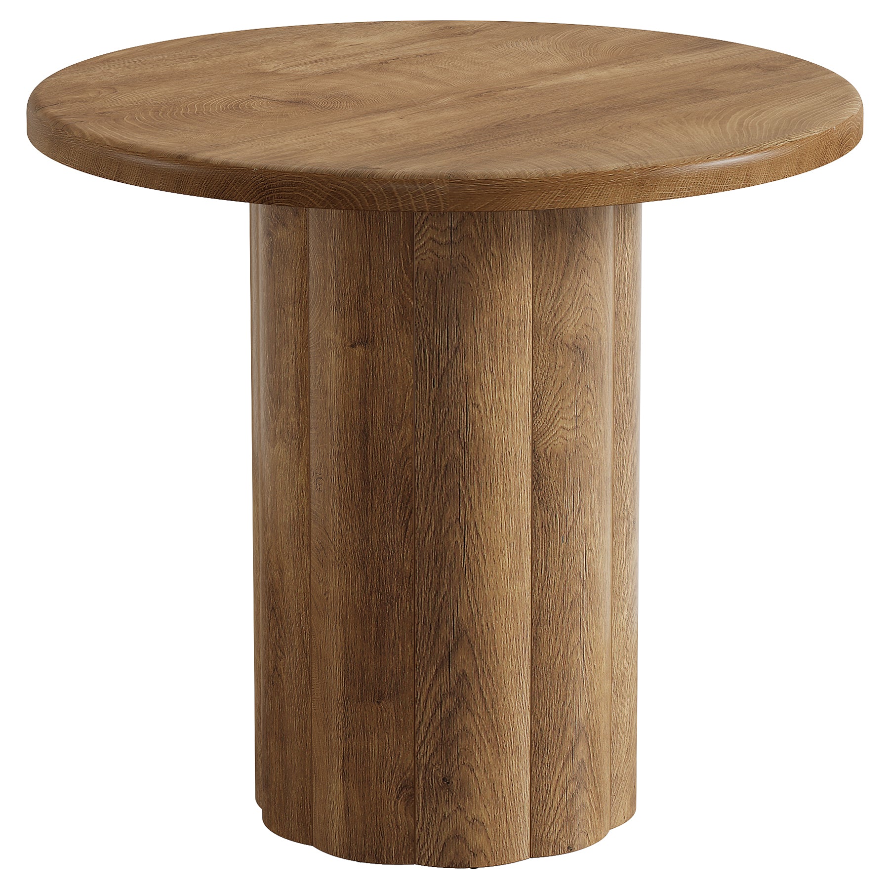 Tribesigns Table à manger ronde de 80 cm pour 2 à 4 personnes, Table de cuisine avec base stable en marron