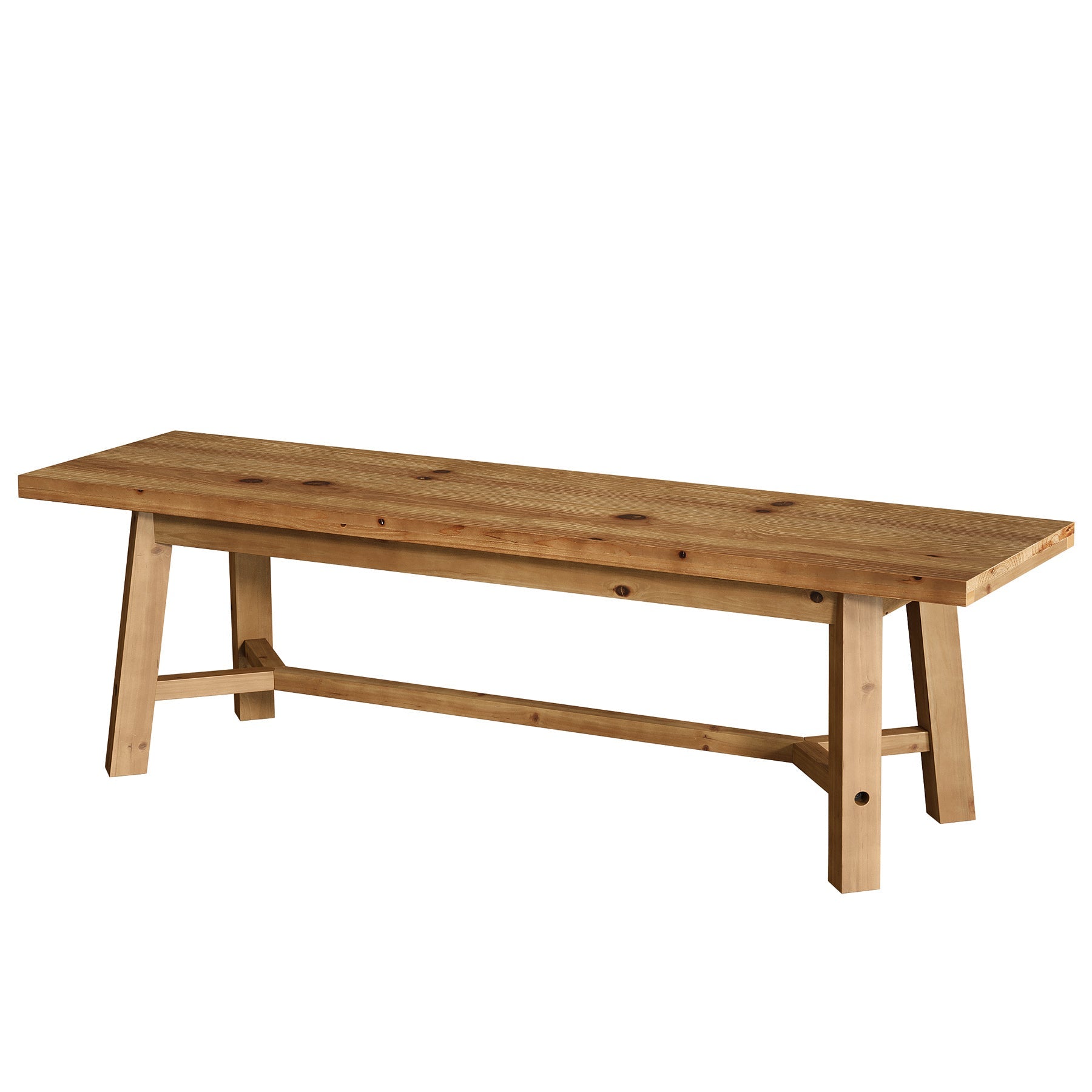 Banc en bois massif 140 cm, style champêtre, idéal pour une entrée, un rangement à chaussures ou une salle à manger