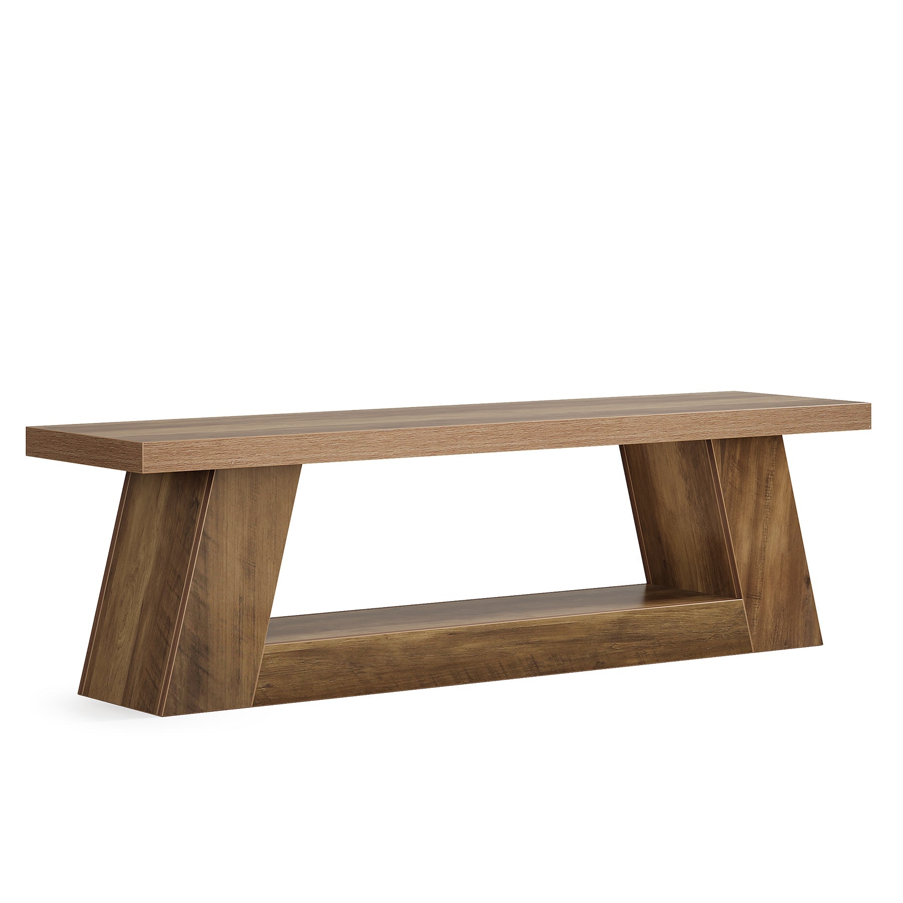 Tribesigns TV-meubel laag 160 cm voor televisies, rustieke stijl met open planken