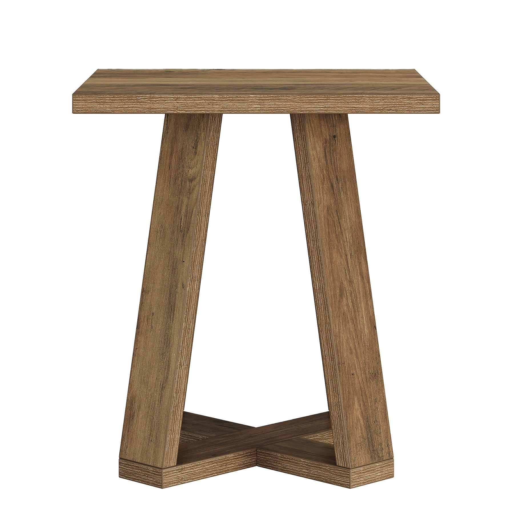 Tribesigns Table d’Appoint Carrée Style Rustique avec Base Croisée