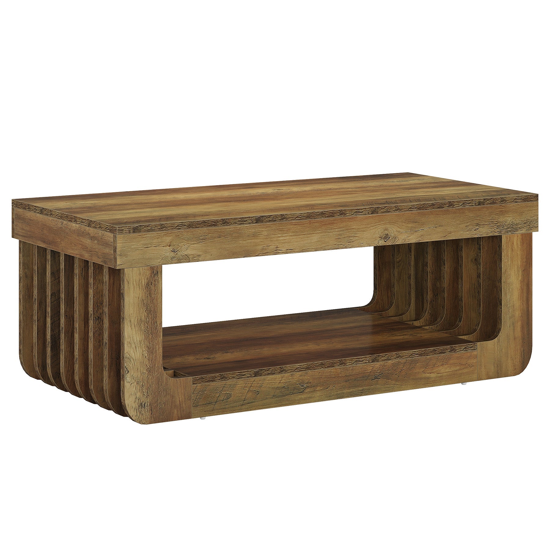 Tribesigns Salontafel, rustiek, 2-laags, 120 cm, met opbergruimte