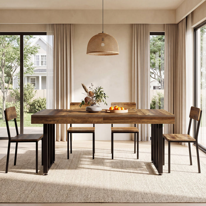 Tribesigns Table à Manger Rectangulaire de 140 cm pour 4 Personnes, Idéale pour la Cuisine