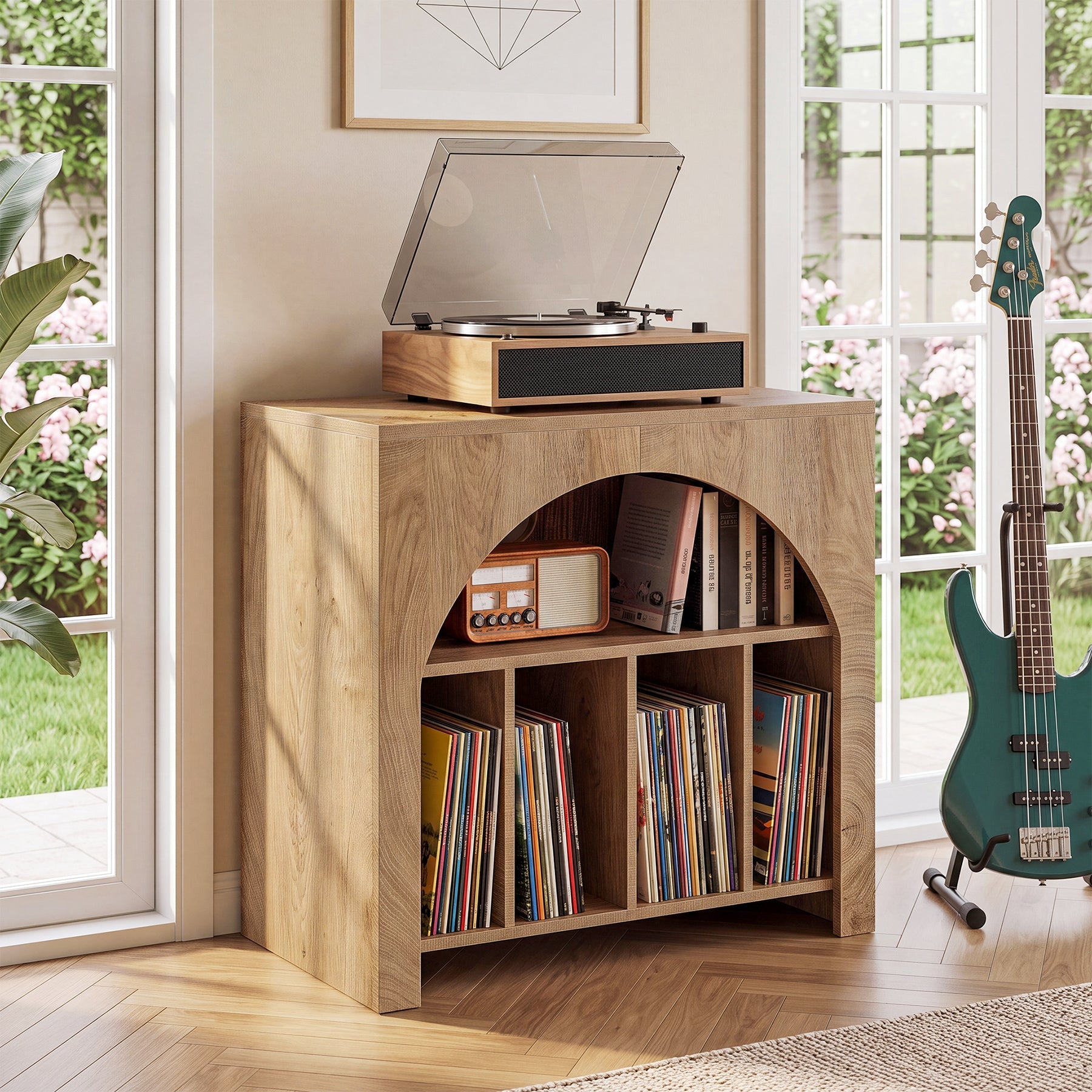 Tribesigns Meuble pour Platine Vinyle avec Rangement pour Disques