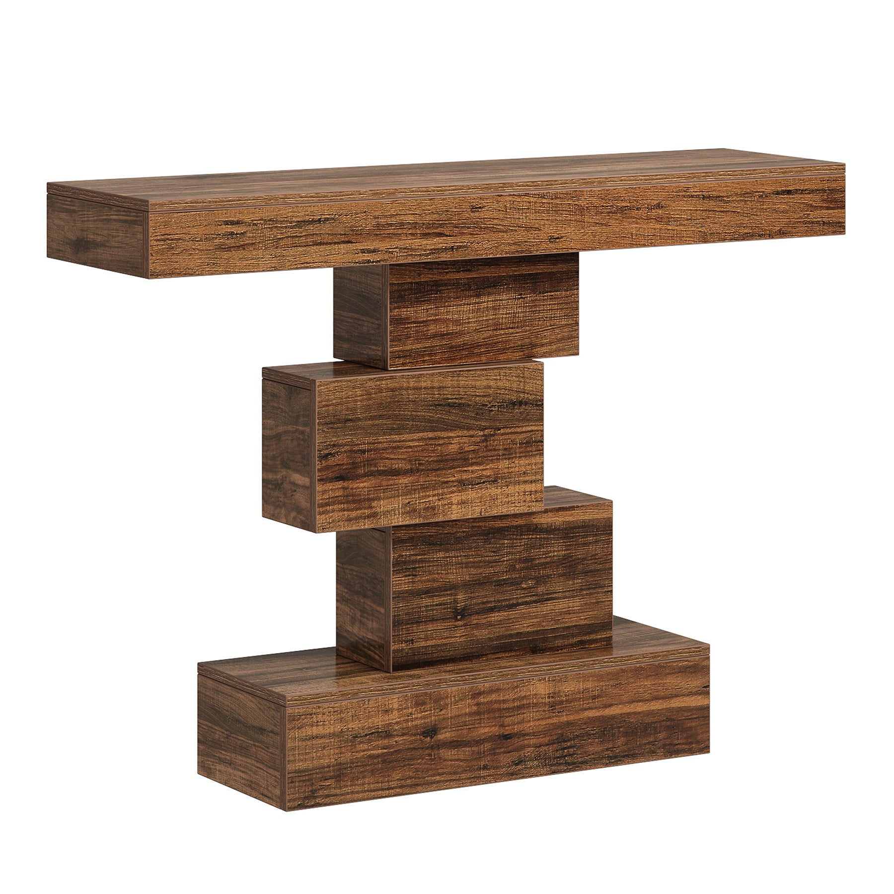 Tribesigns Console de 108 cm, Table de canapé en bois Table d'appoint avec base géométrique