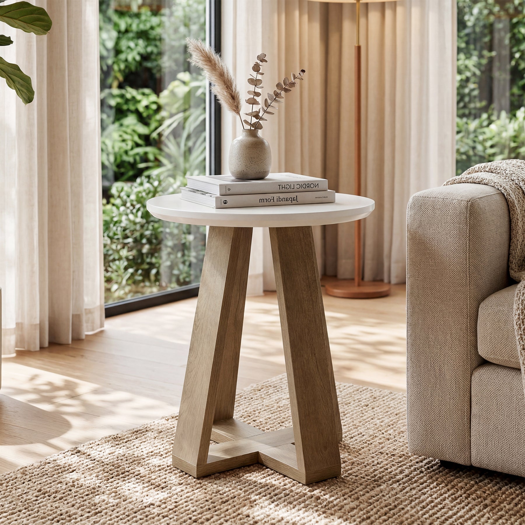 Tribesigns Table d’appoint ronde de 50 cm, table d’appoint moderne pour salon