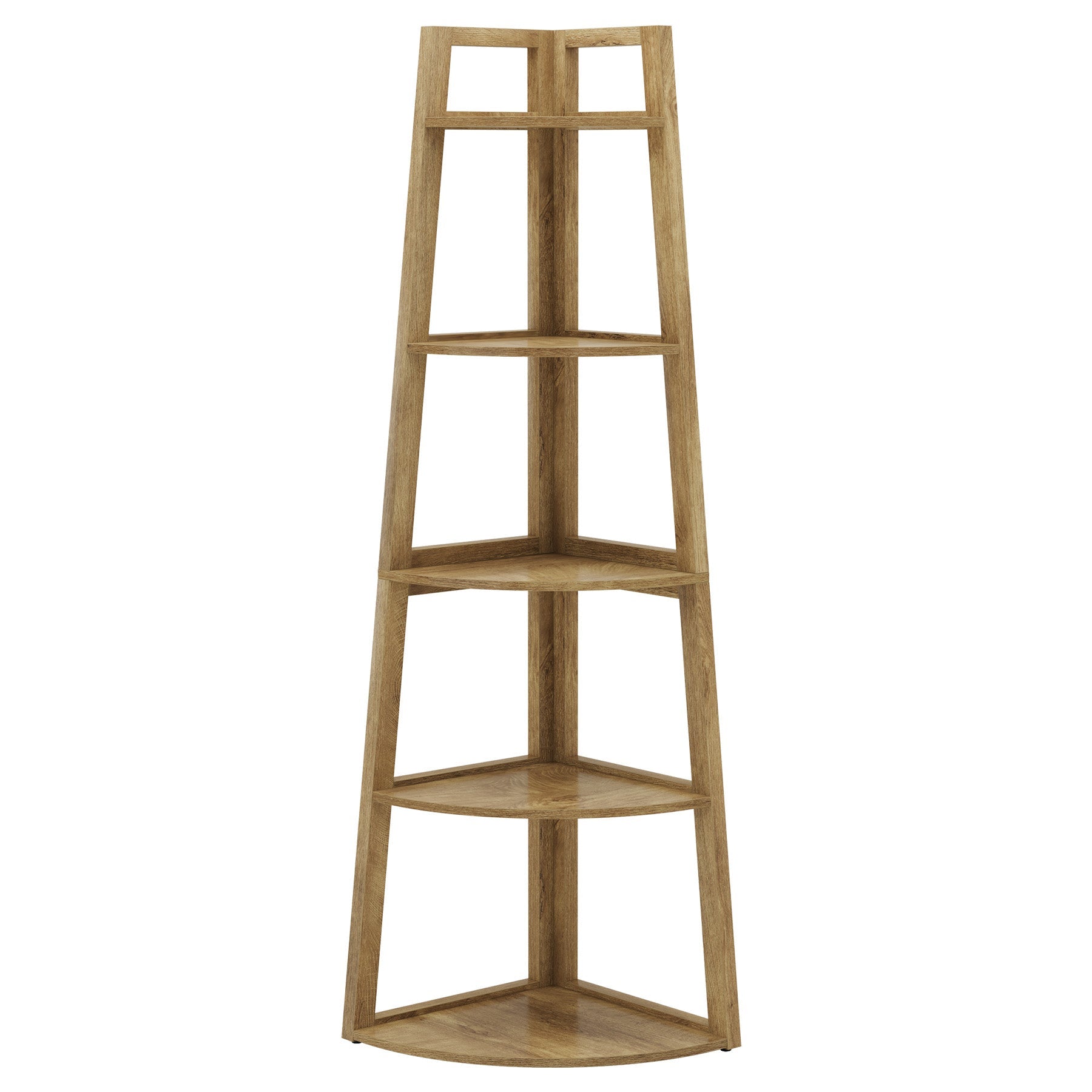 Tribesigns Étagère d’Angle Haute de 178 cm à 5 Niveaux, Meuble de Rangement Gain de Place pour Salon