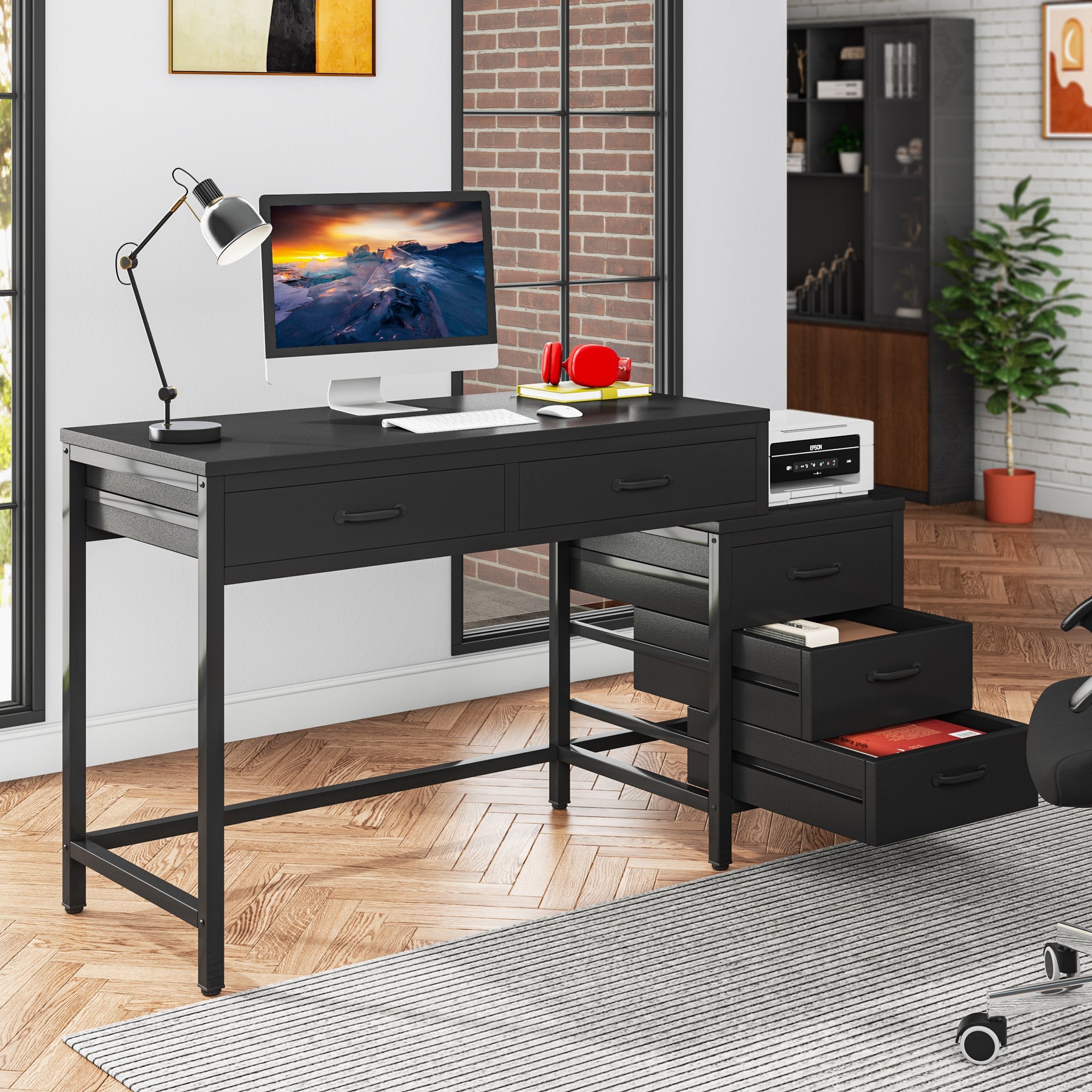 Tribesigns Bureau d'ordinateur, Bureau d'étude à domicile avec tiroir réversible