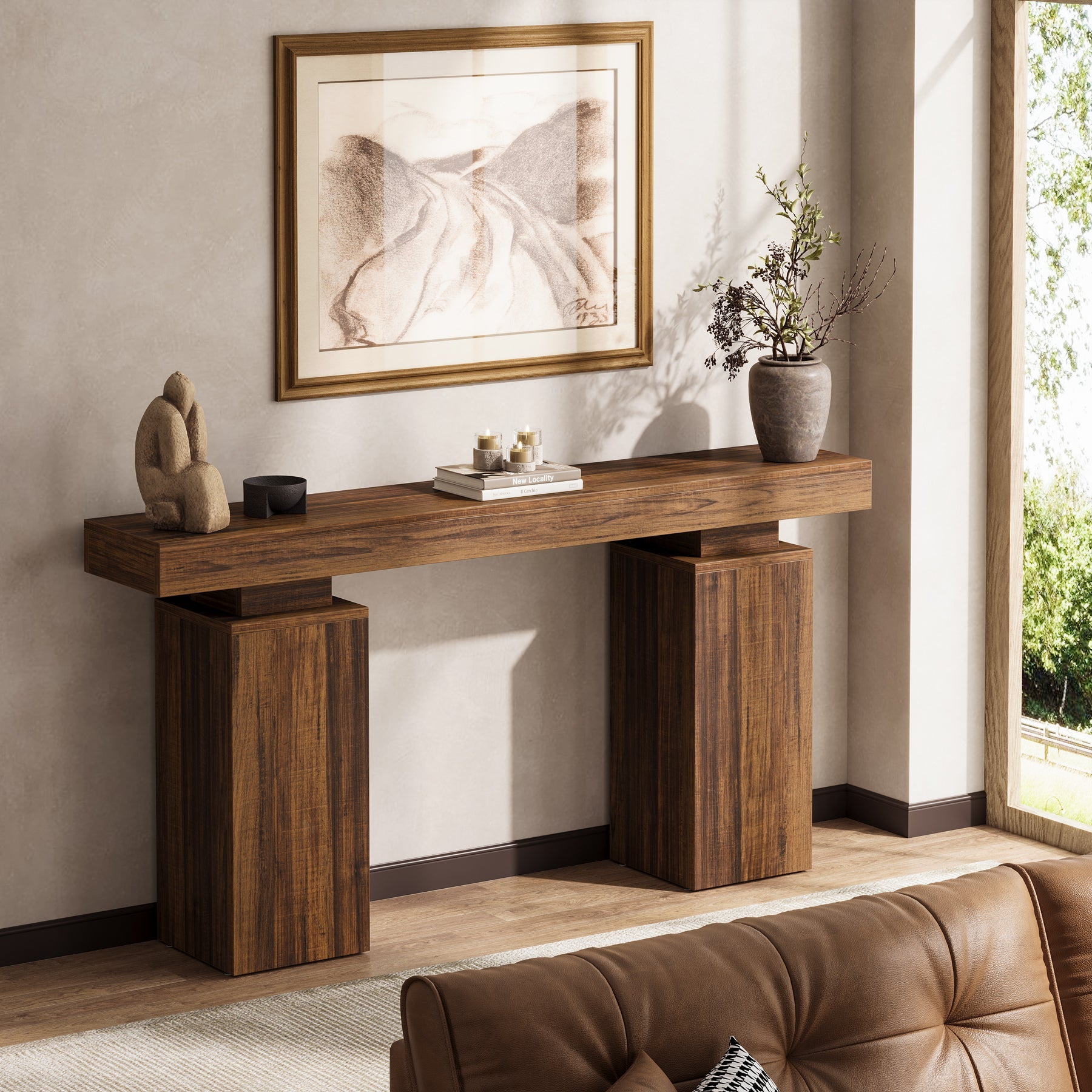 Tribesigns Console van 160 cm, Landelijke Houten Haltafel voor Woonkamer en Gang