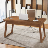 Tribesigns Bureau d'ordinateur en bois de 140 cm, Table de travail moderne du milieu du siècle avec tiroir 3