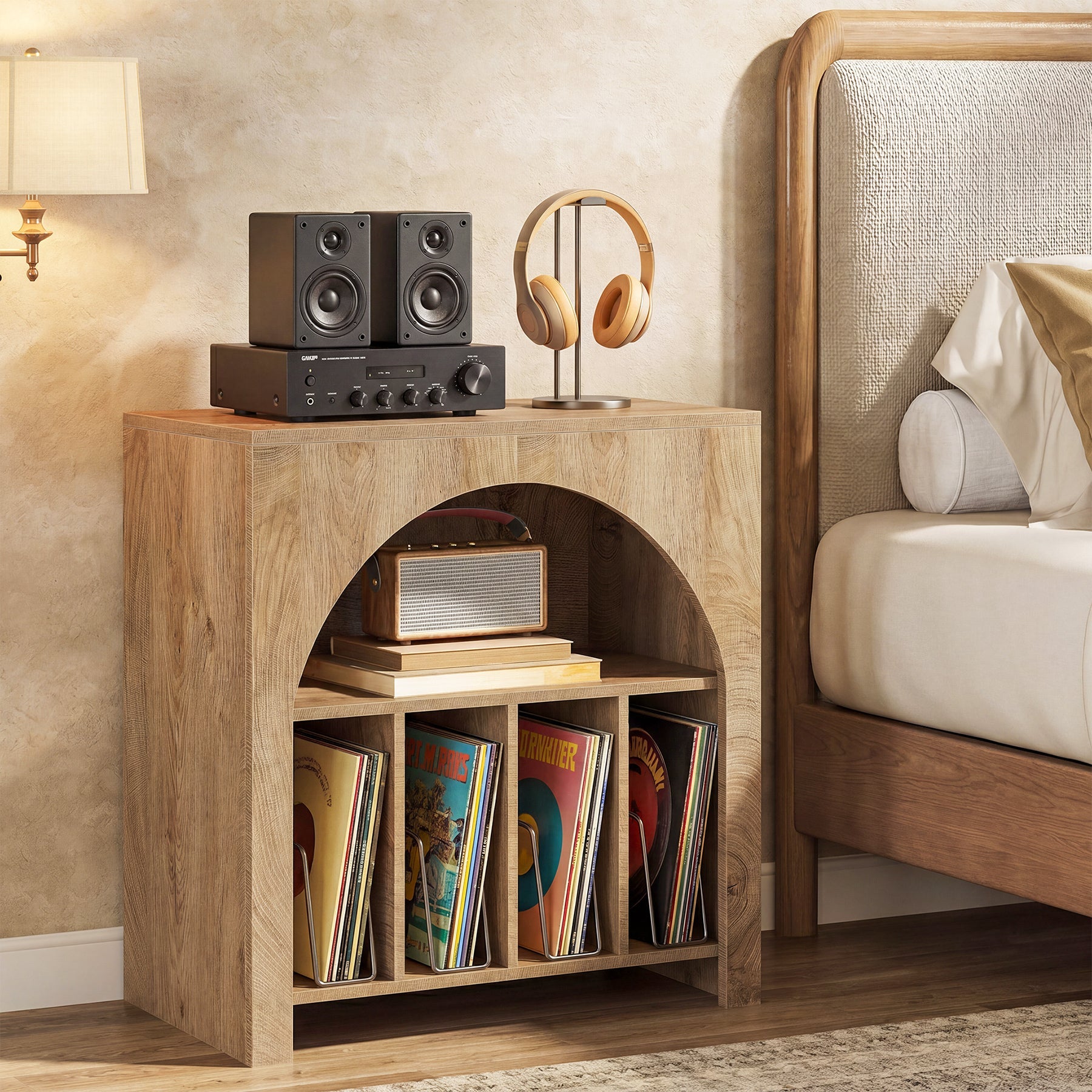 Tribesigns Meuble pour Platine Vinyle avec Rangement pour Disques