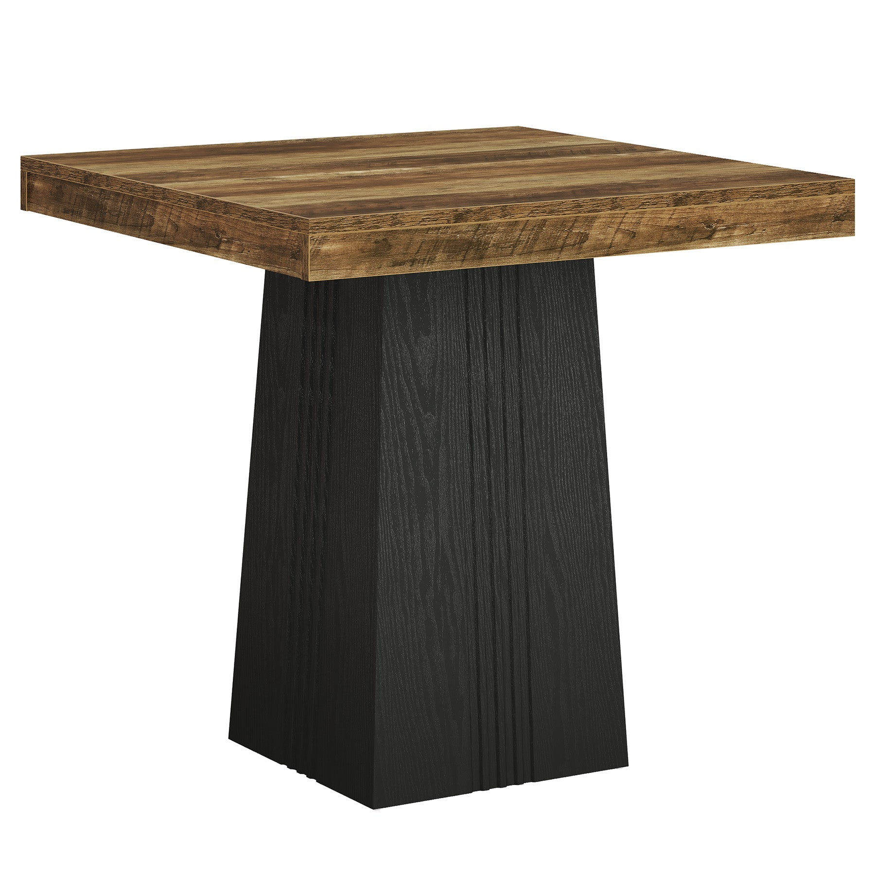 Tribesigns Table de Bar Carrée 80 cm, Hauteur 90 cm, Style Bistro avec Pieds Cannelés