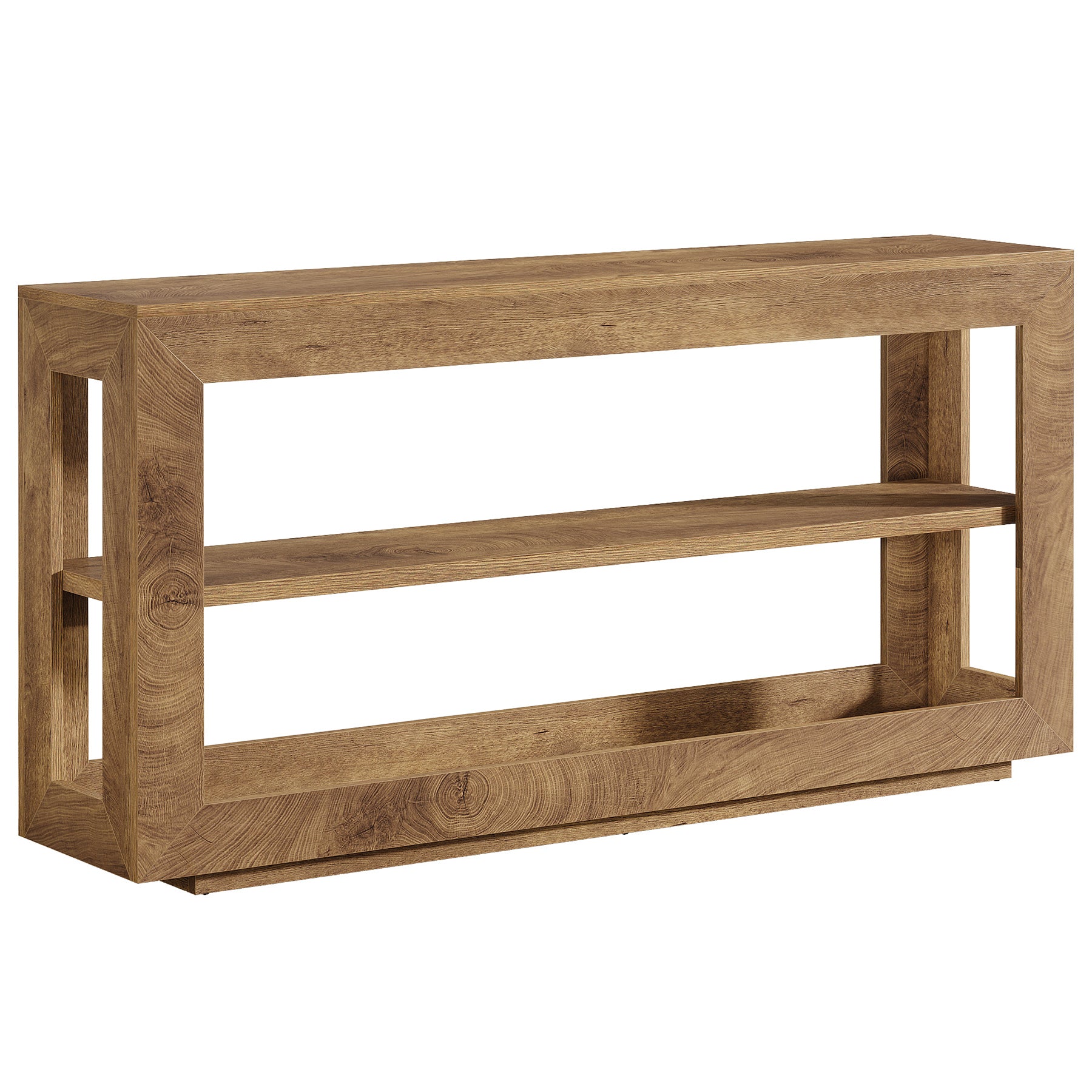 Tribesigns Console tafel 160 cm, boerenstijl haltafel met 3-laags opbergrek
