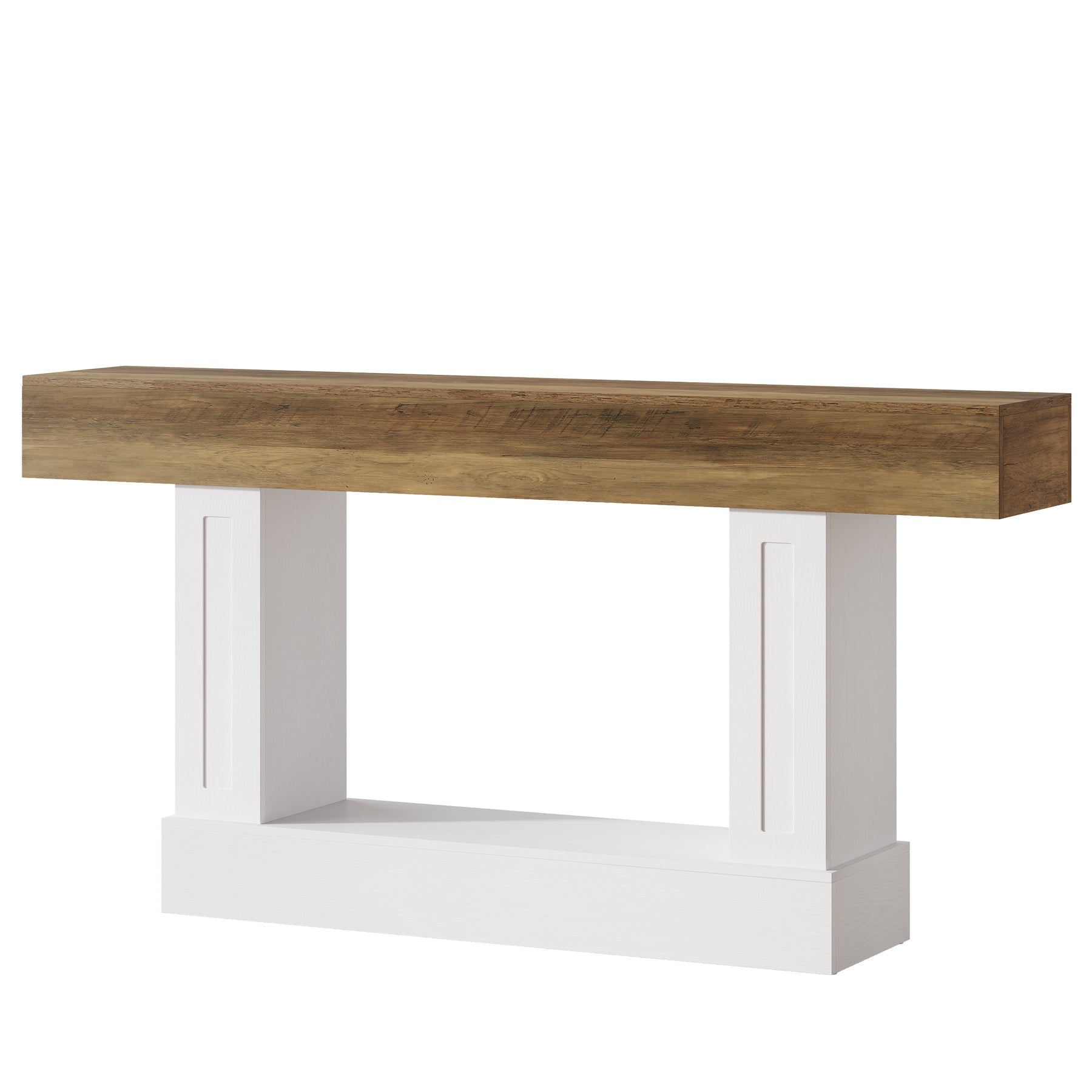 Tribesigns Console Rustique de 160 cm avec Rangement Ouvert, Table Étroite pour Entrée et Salon