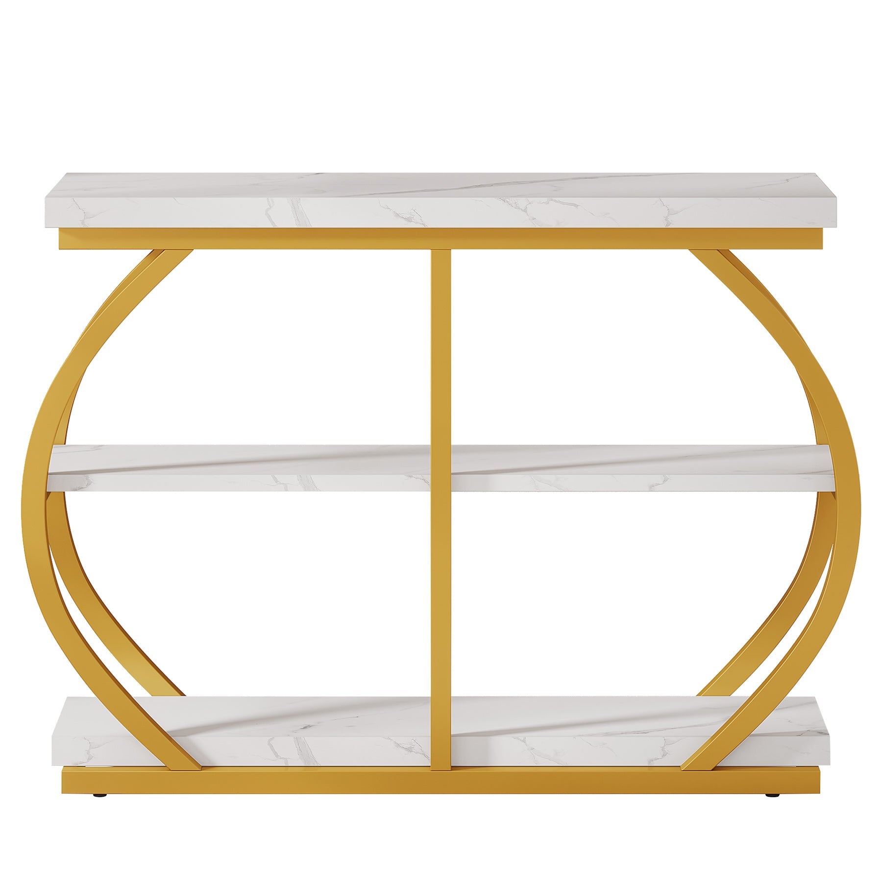 Tribesigns Consoletafel van 105 cm, 3-laags haltafel met boogframe