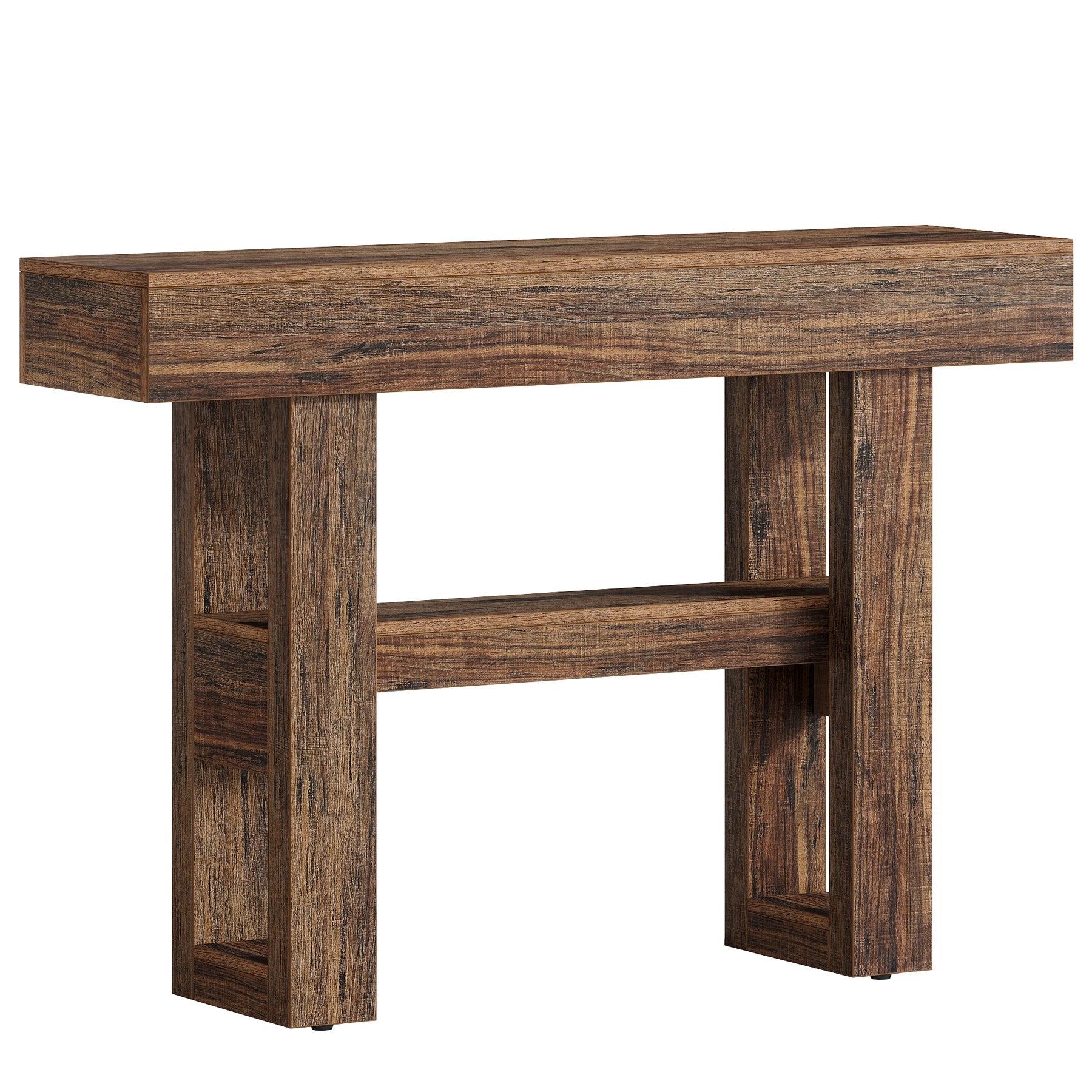 Tribesigns Farmhouse Smalle 2-laags consoletafel, Entreetable met opbergvakken