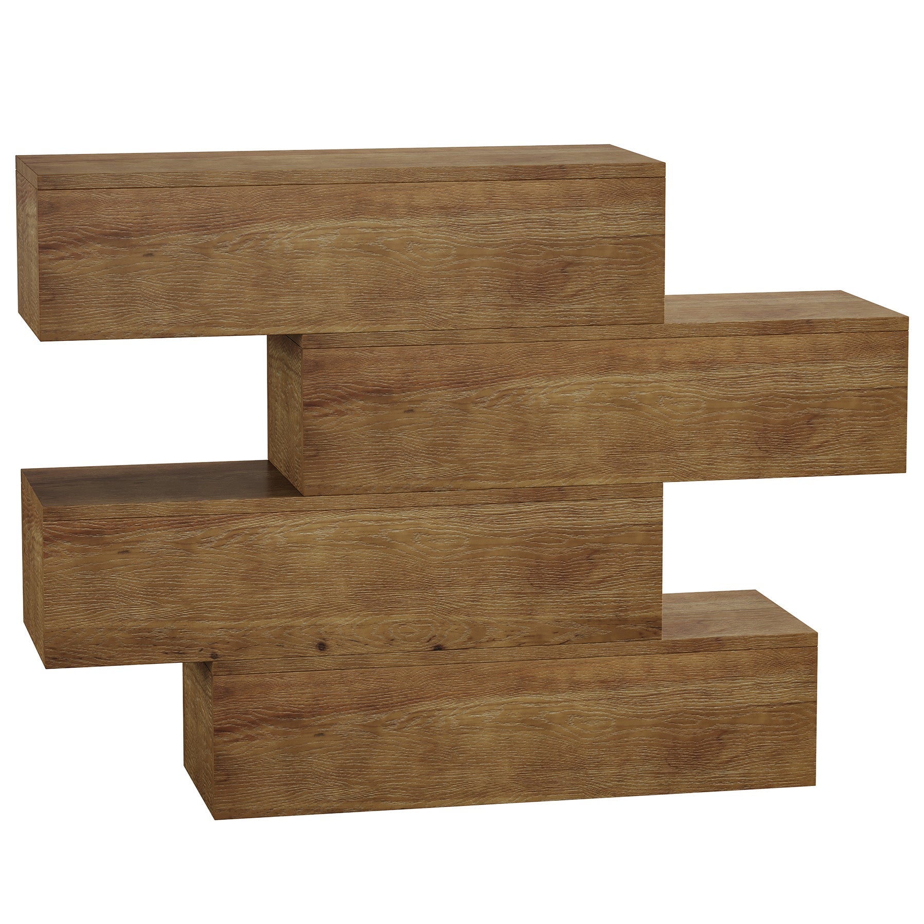Tribesigns Console en Bois Massif de 110 cm à 4 Niveaux, Table d’Entrée Étroite Style Rustique