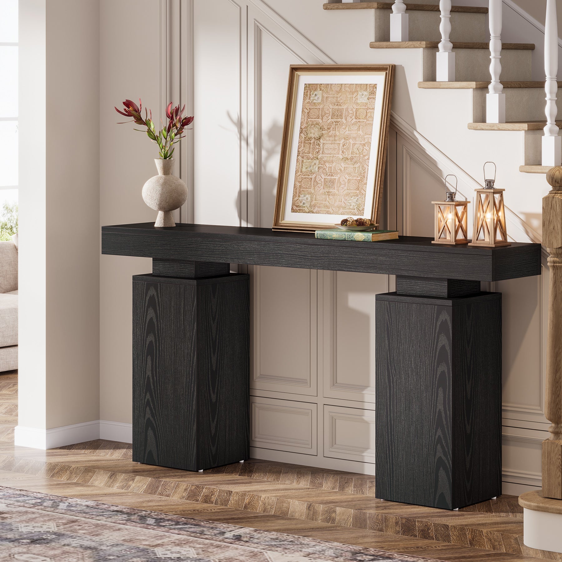 Tribesigns Console van 160 cm, Landelijke Houten Haltafel voor Woonkamer en Gang
