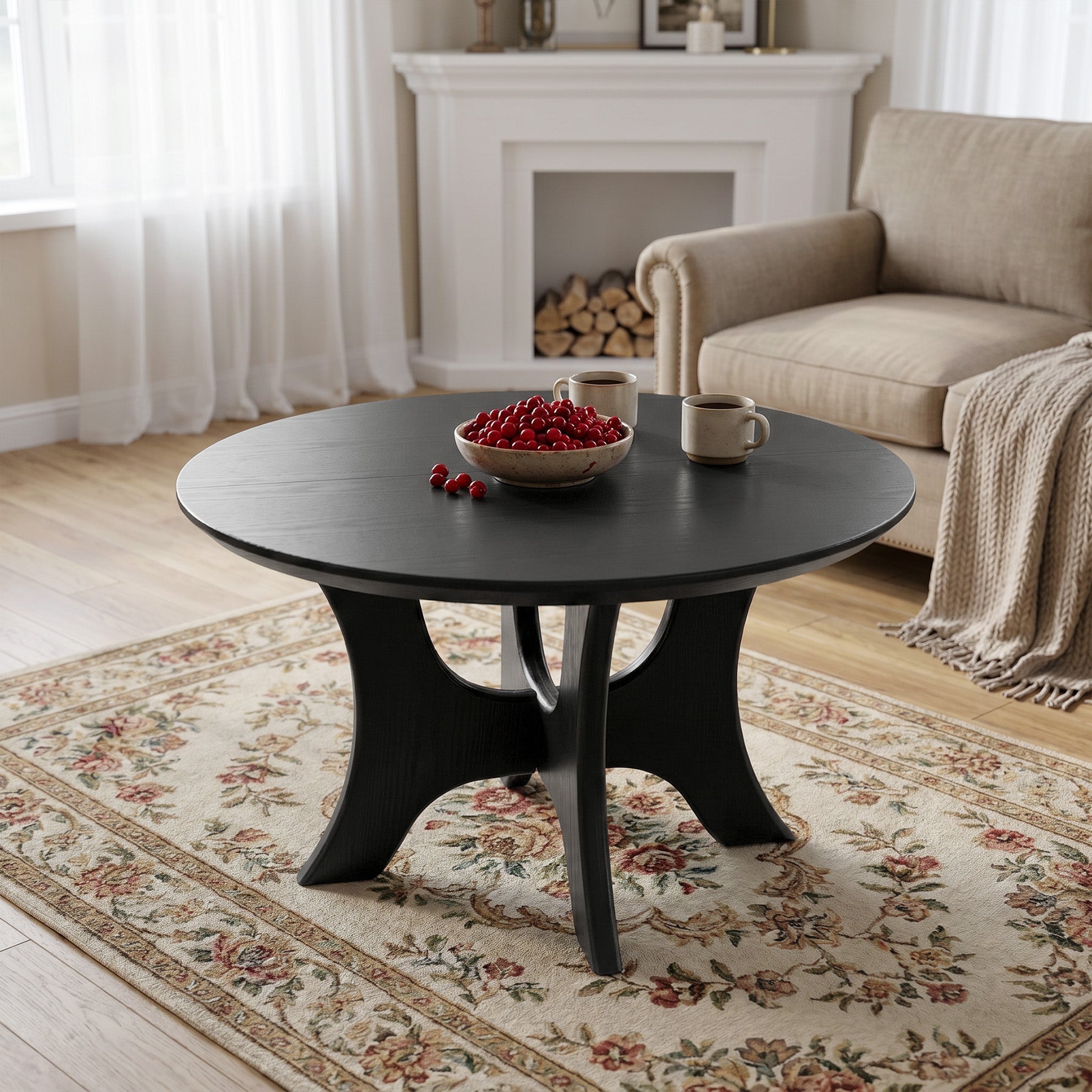 Tribesigns Table Basse Ronde 80 cm Style Moderne pour Salon