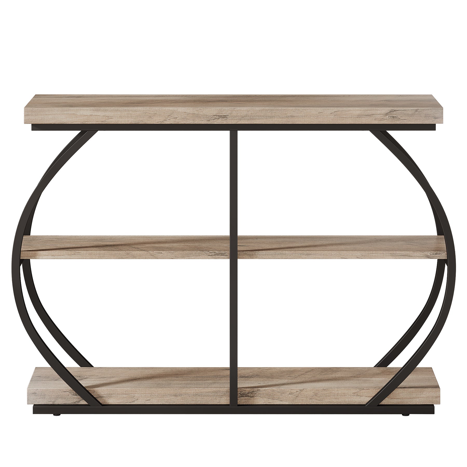 Tribesigns Consoletafel van 105 cm, 3-laags haltafel met boogframe