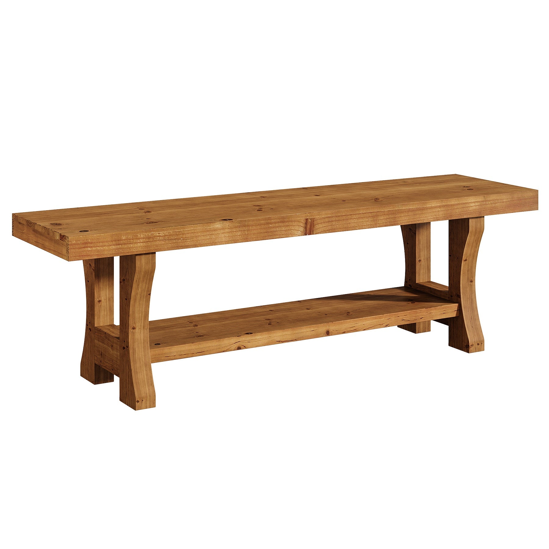 Tribesigns Banc en Bois Massif de 140 cm, Long Banc Style Rustique avec Rangement