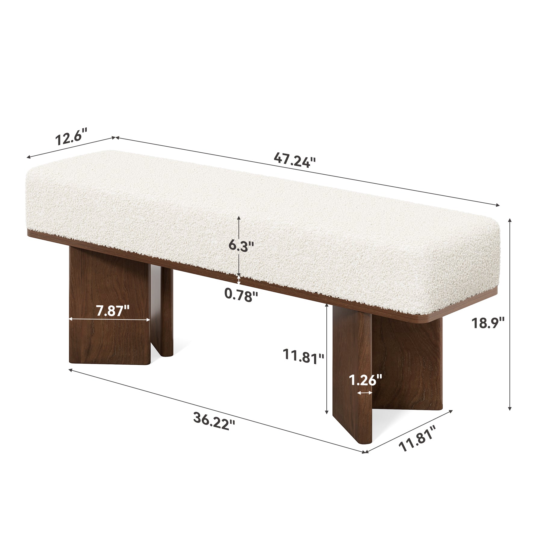 Tribesigns Banc de rangement, Étagère à chaussures de 120 cm Tabouret de lit avec coussin