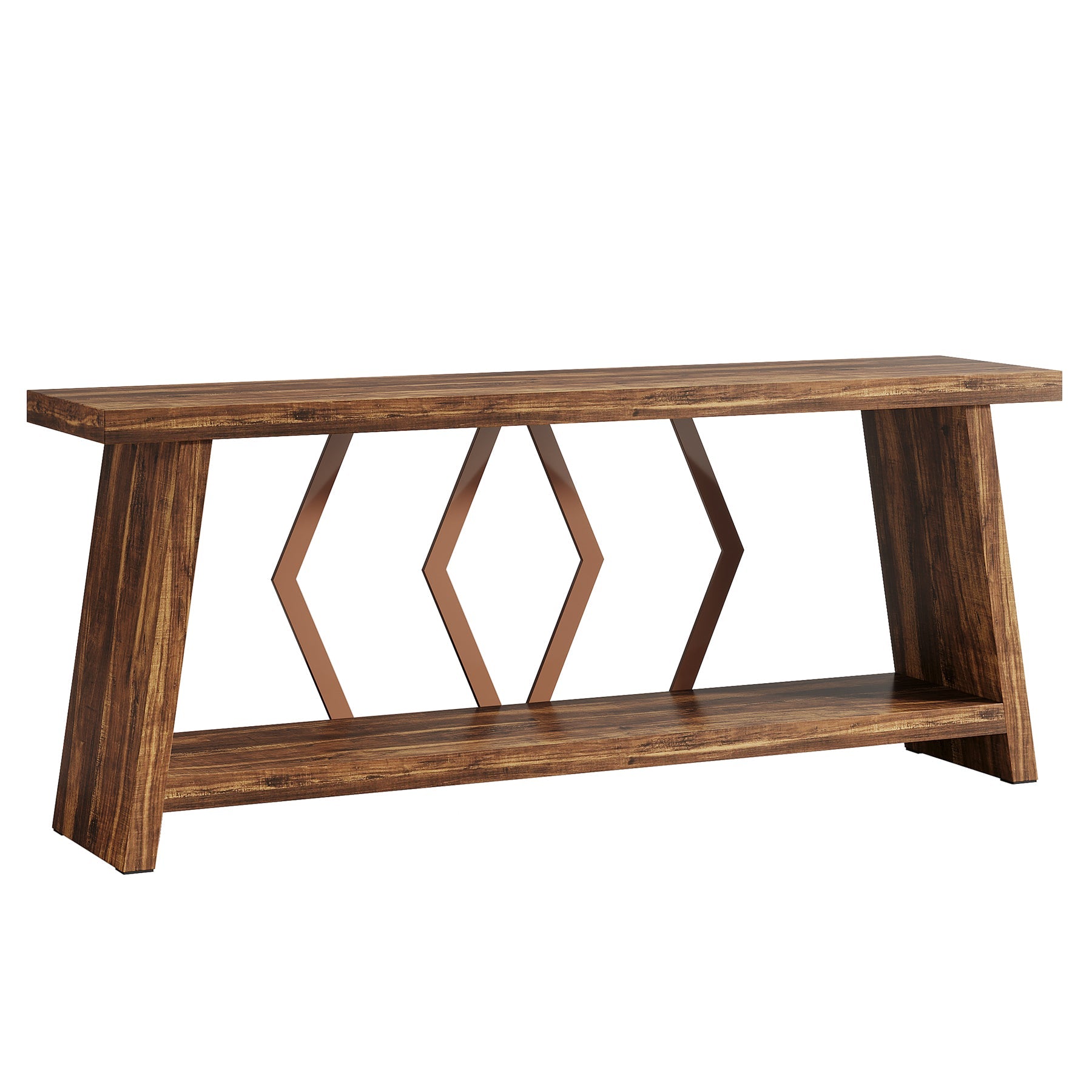 Tribesigns Console longue de 180 cm en bois à 2 niveaux avec rangement